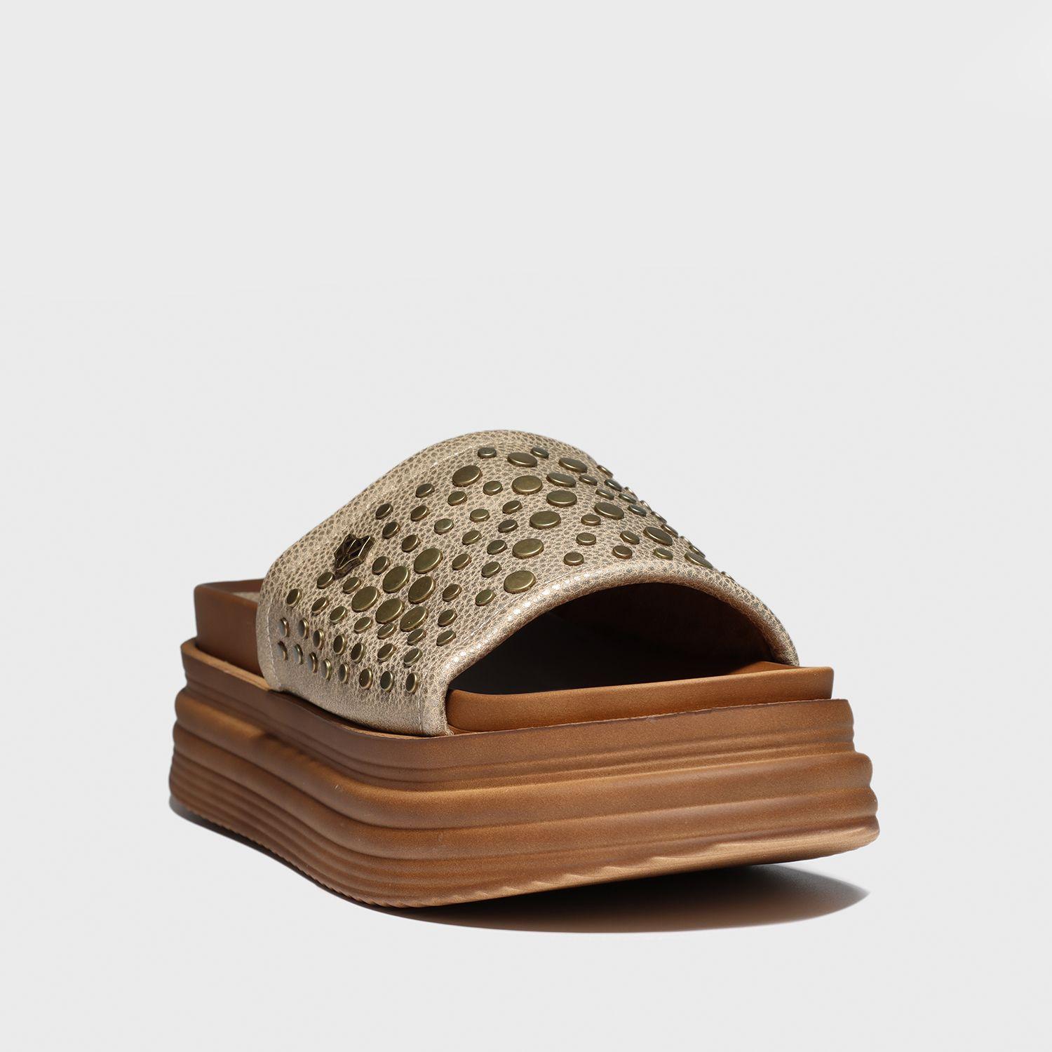 Sandalia Plataforma Dorada Mujer 15716 Gotta-1
