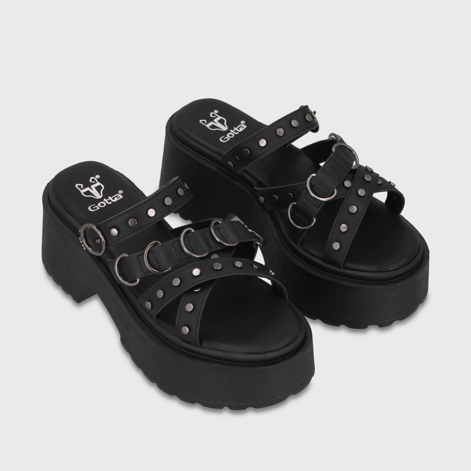 Sandalia Plataforma Negra Mujer 45987 Gotta-2