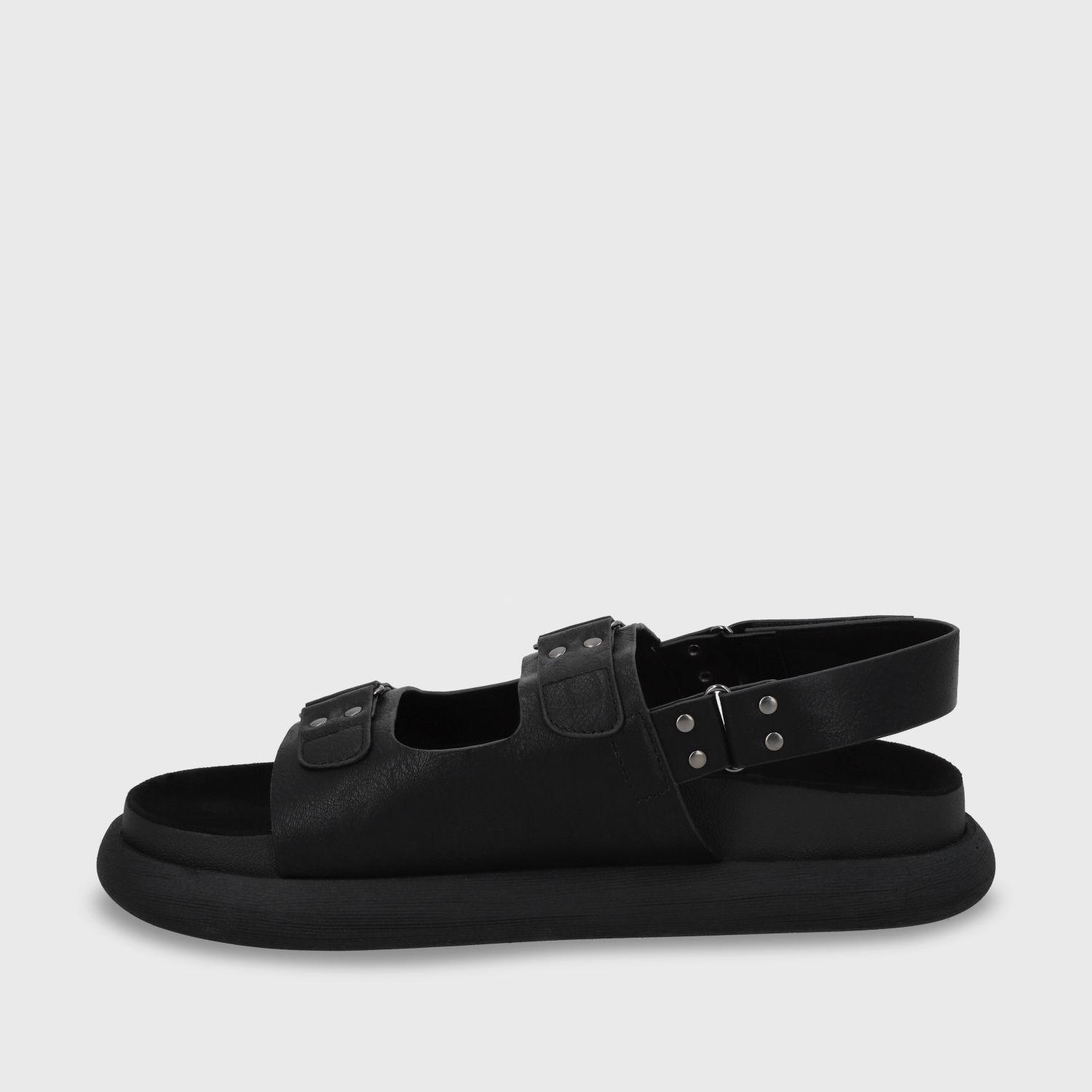 Sandalia Plano Negro Mujer 53701 Gotta-3