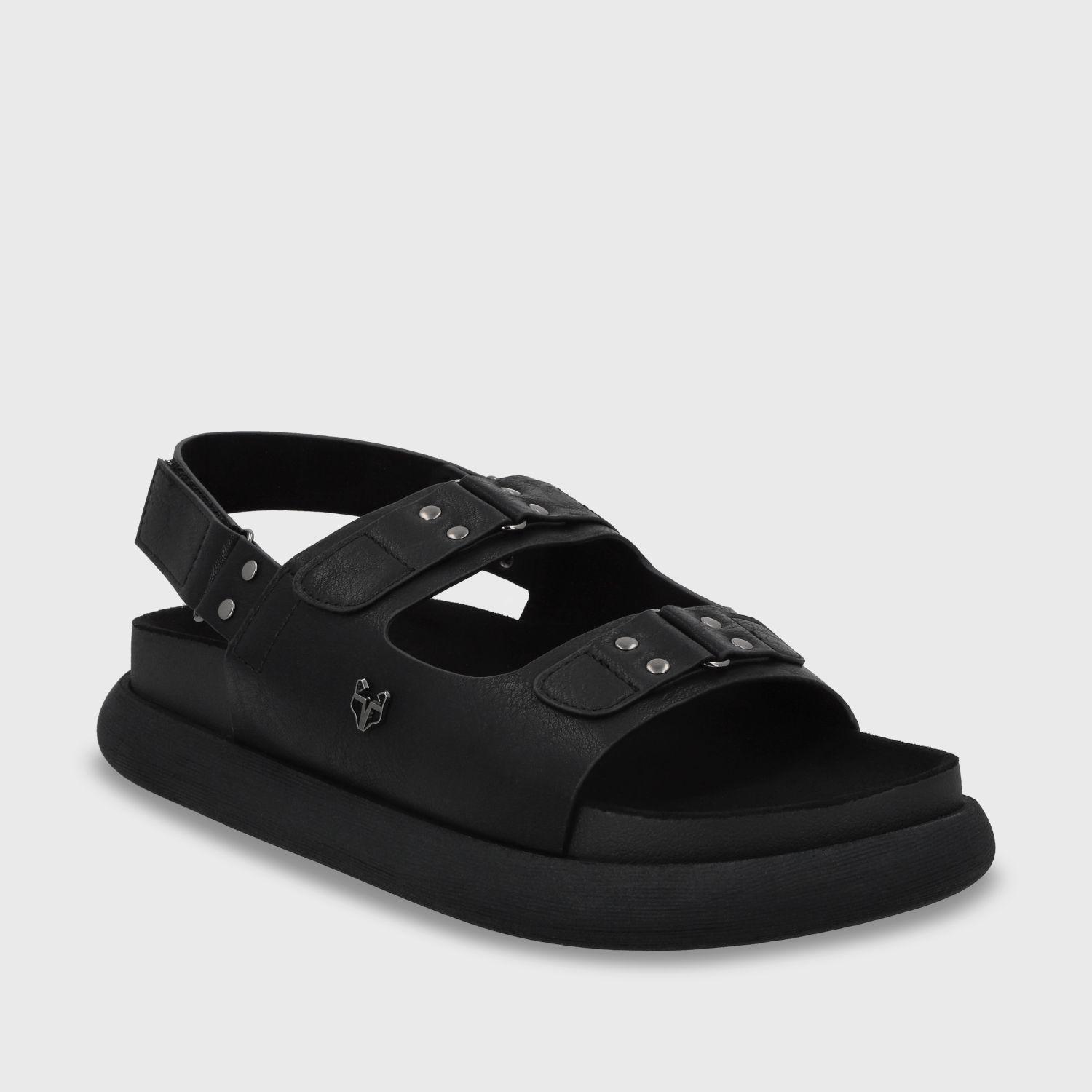 Sandalia Plano Negro Mujer 53701 Gotta-1