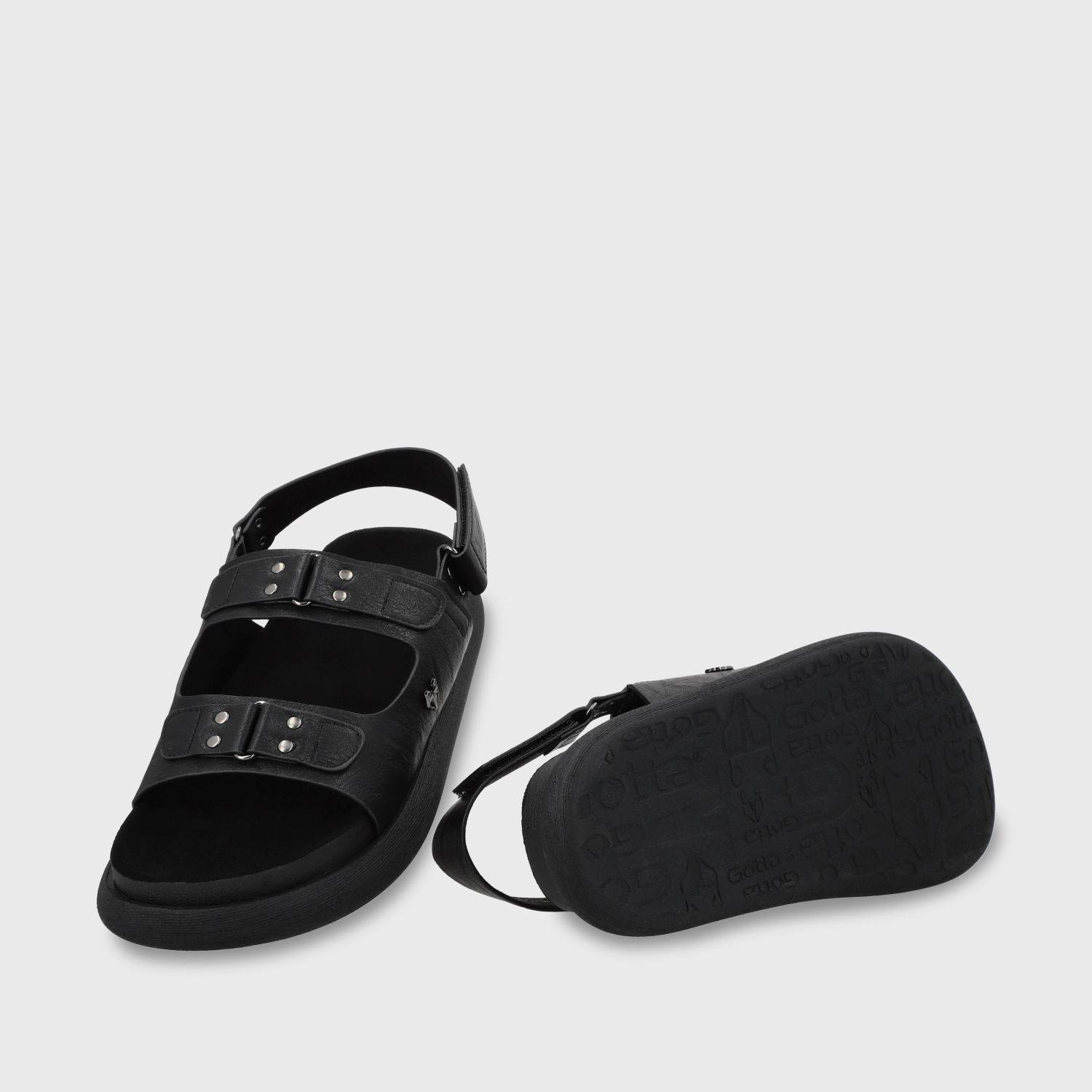 Sandalia Plano Negro Mujer 53701 Gotta-6