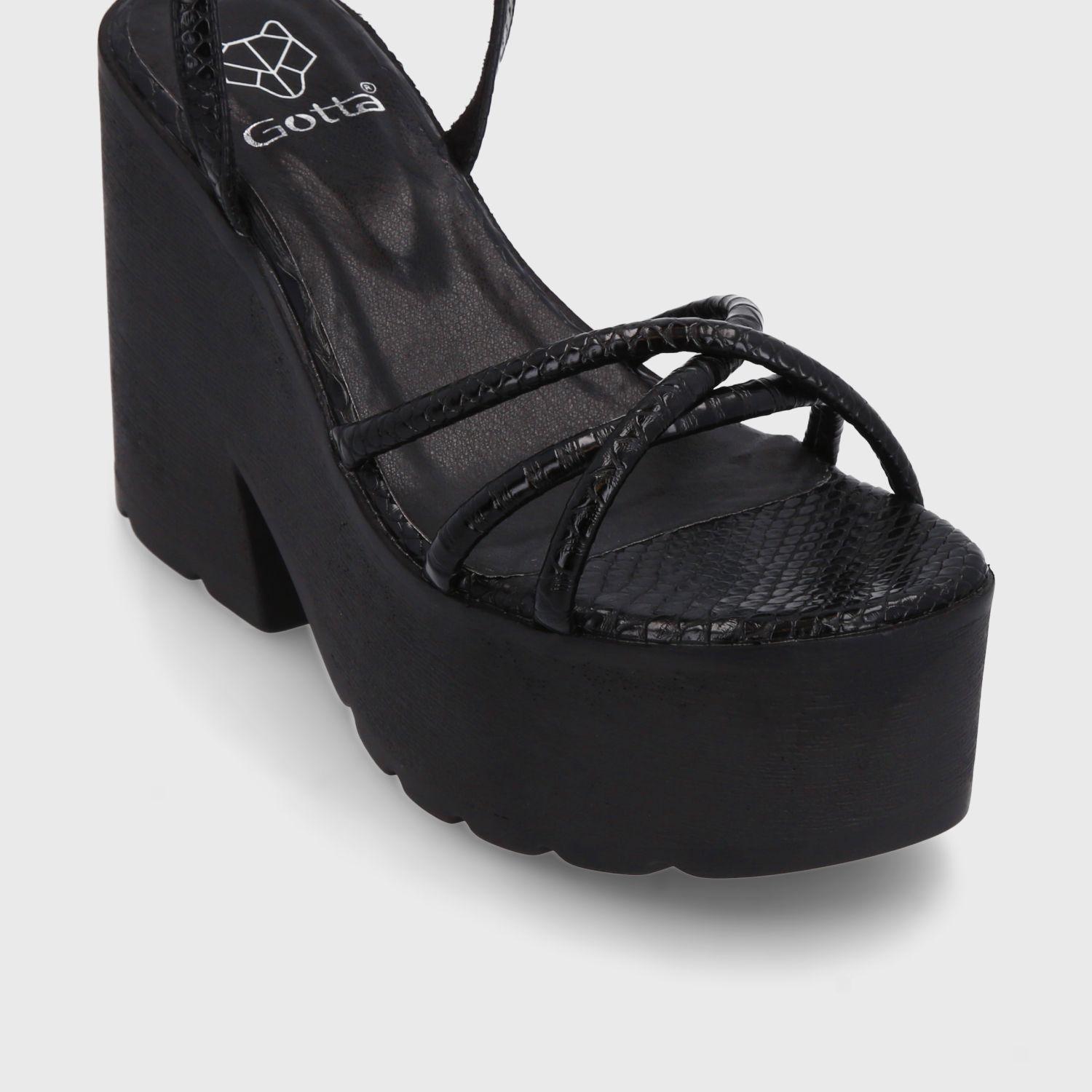 Sandalia Plataforma Negra Mujer 15694 Gotta-5