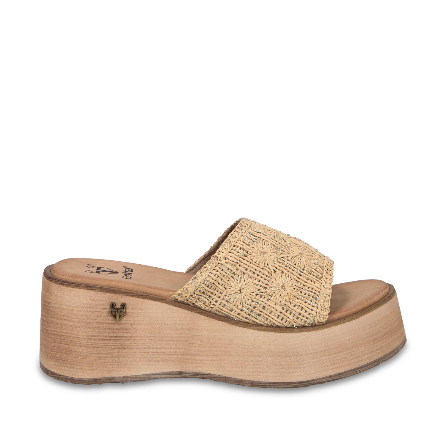 Sandalia Plataforma Beige Mujer 45843 Gotta-0