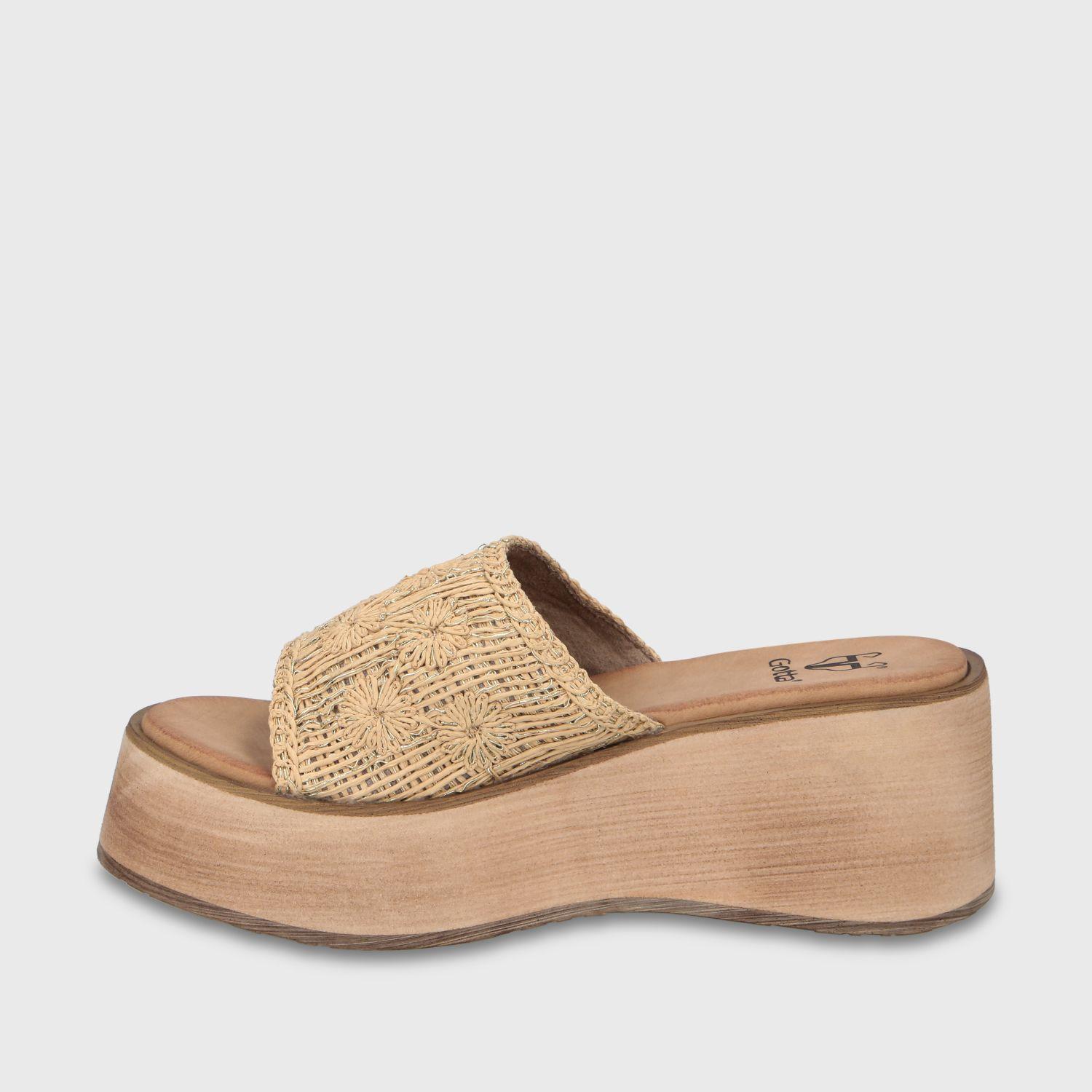 Sandalia Plataforma Beige Mujer 45843 Gotta-3