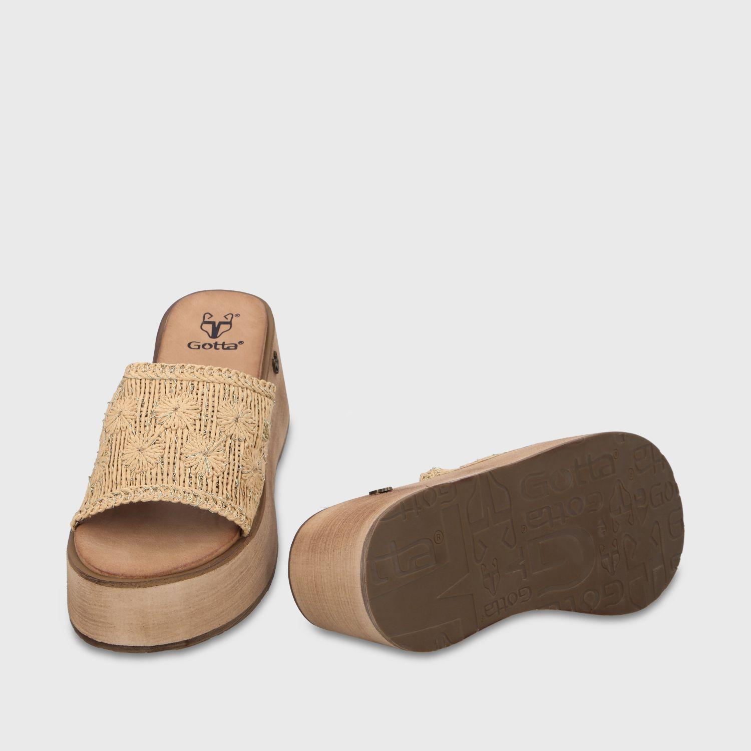 Sandalia Plataforma Beige Mujer 45843 Gotta-6