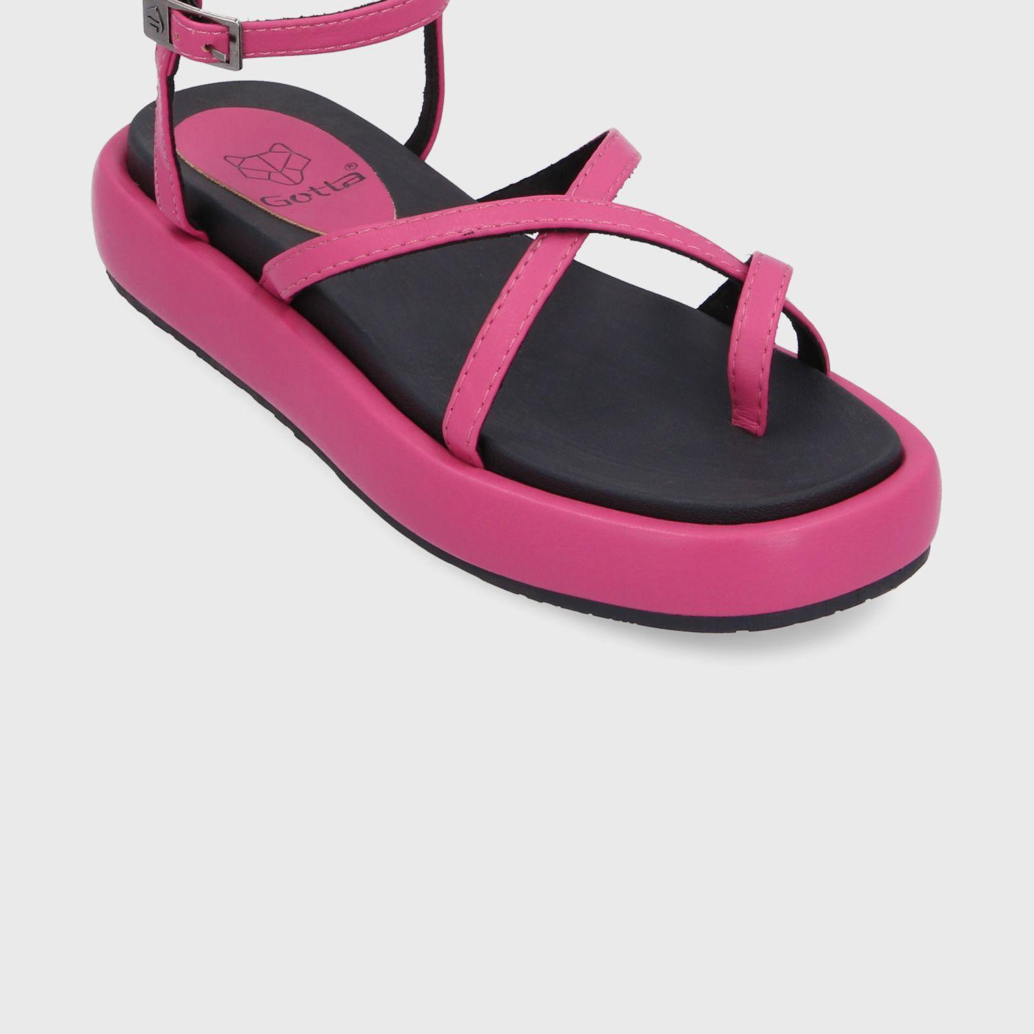 Sandalia Plana Fucsia Mujer 35210 Gotta-5