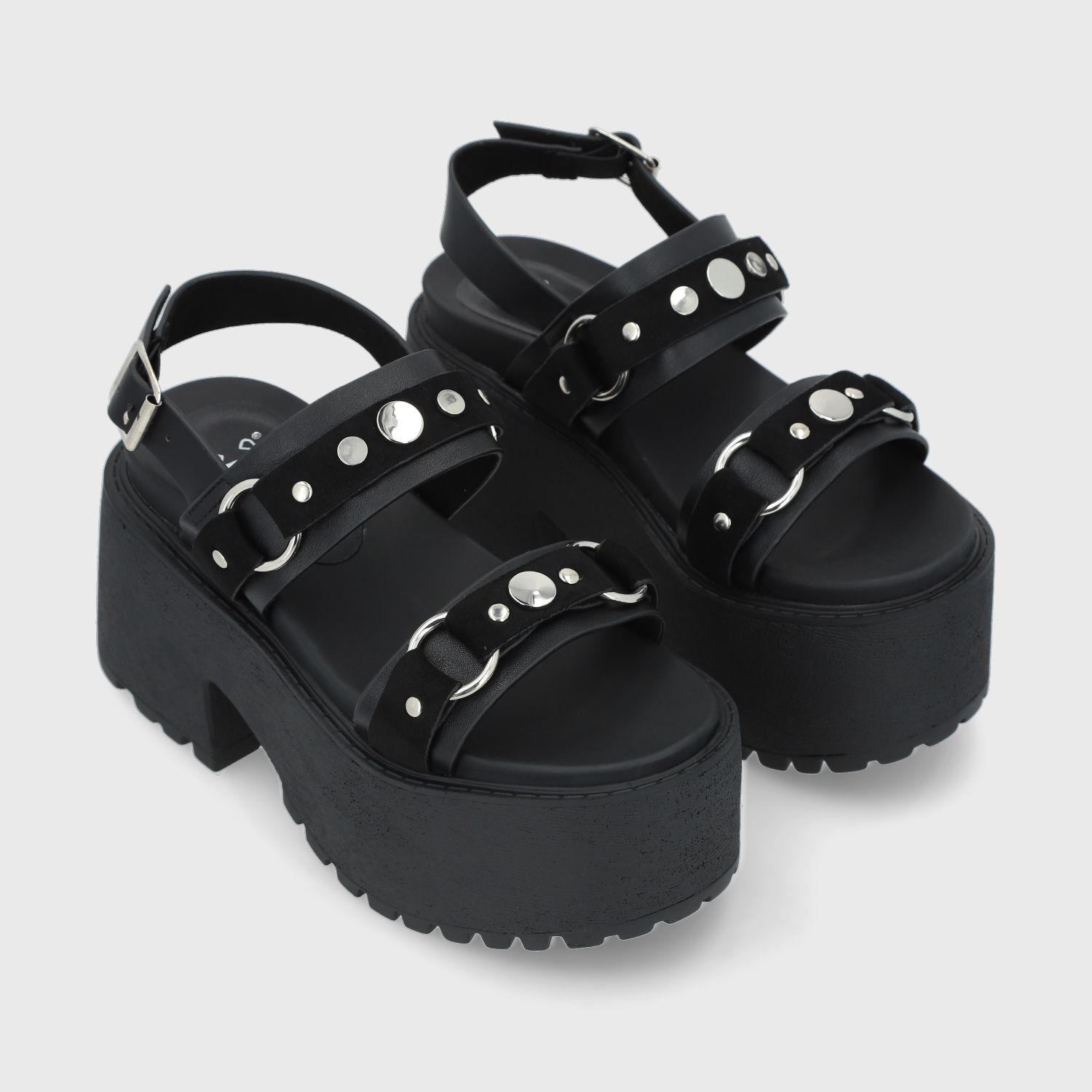 Sandalia Negra Mujer 1567B Gotta-2