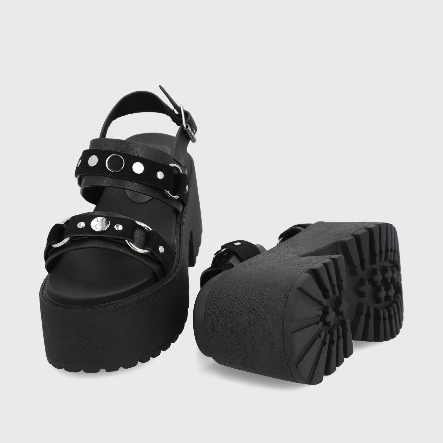 Sandalia Negra Mujer 1567B Gotta-3