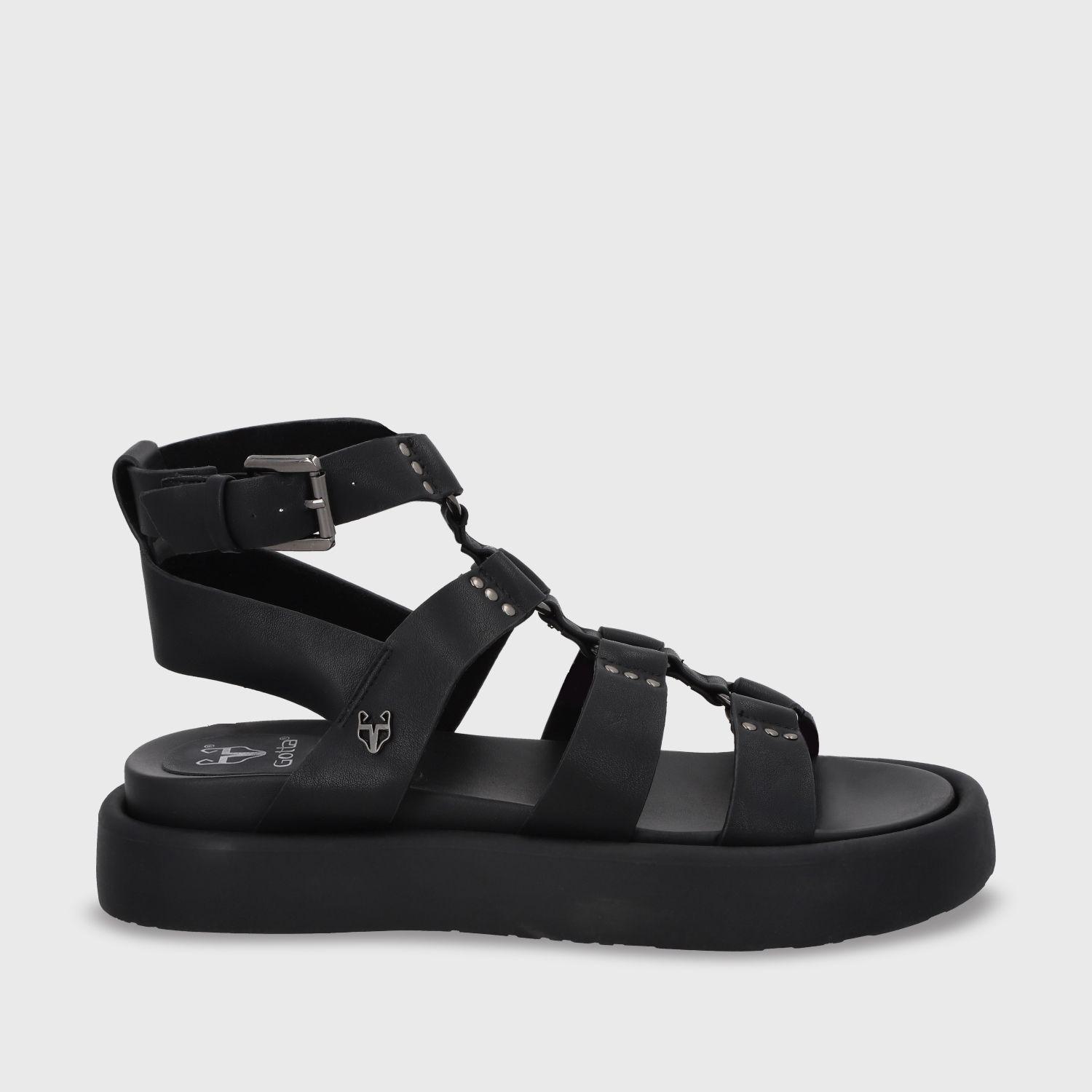 Sandalia Plana Negra Mujer 55952 Gotta-0