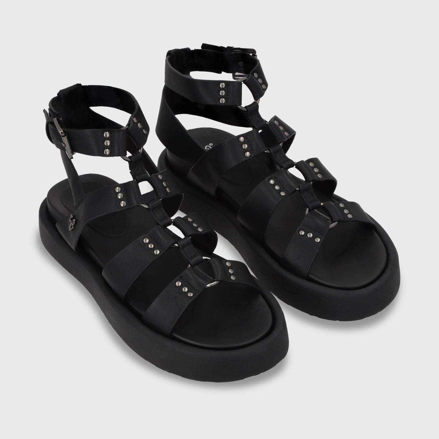 Sandalia Plana Negra Mujer 55952 Gotta-2