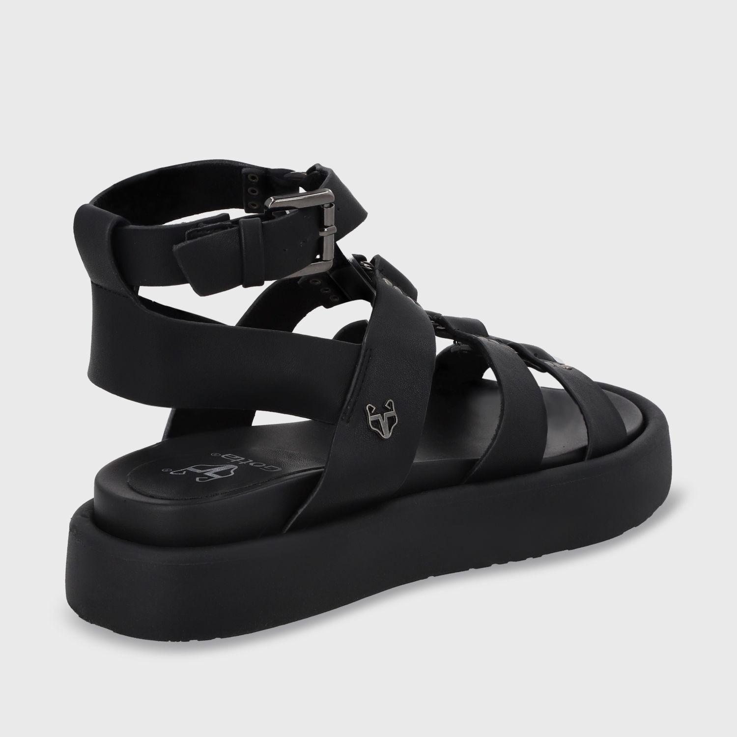 Sandalia Plana Negra Mujer 55952 Gotta-4