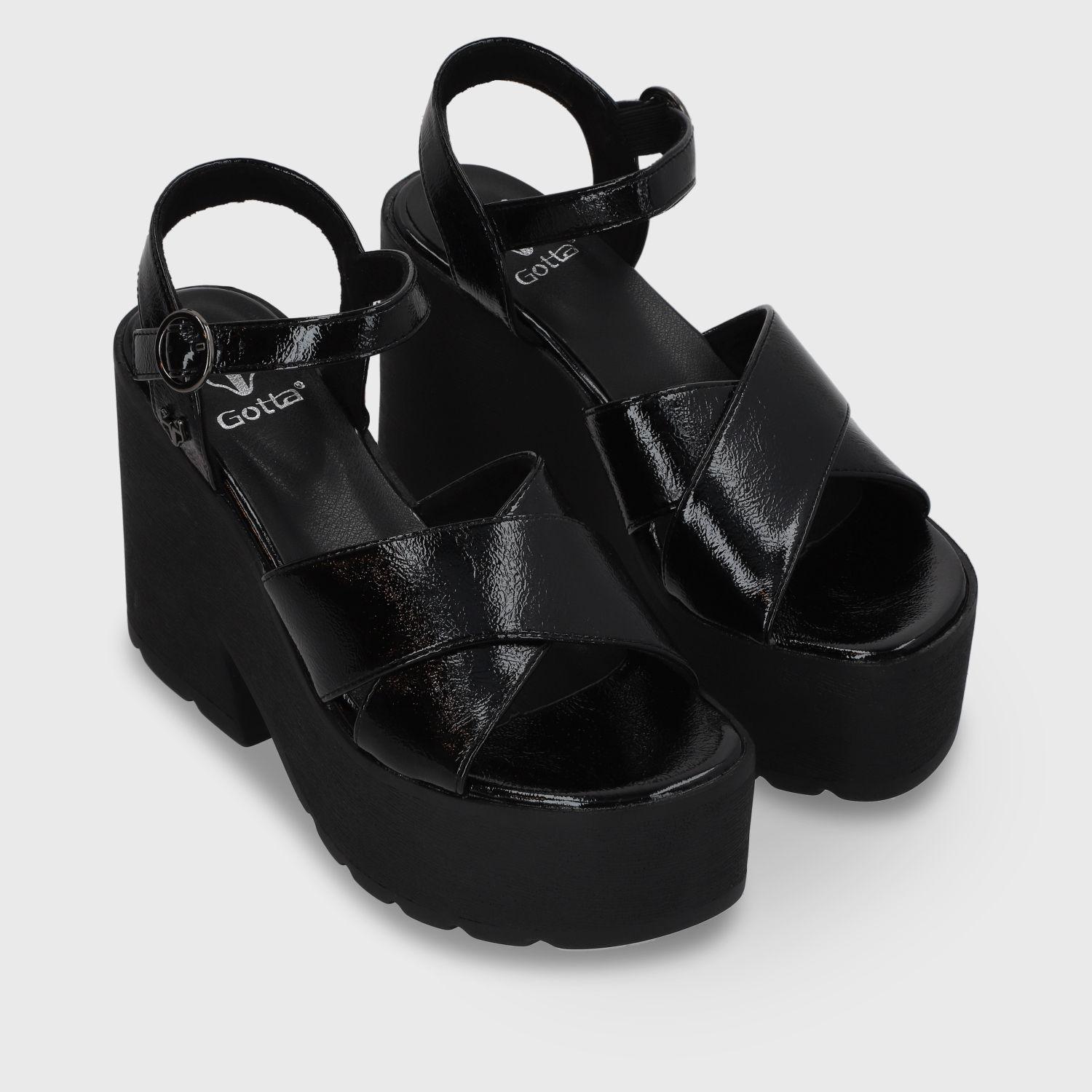 Sandalia Negra Mujer 15692 Gotta-2