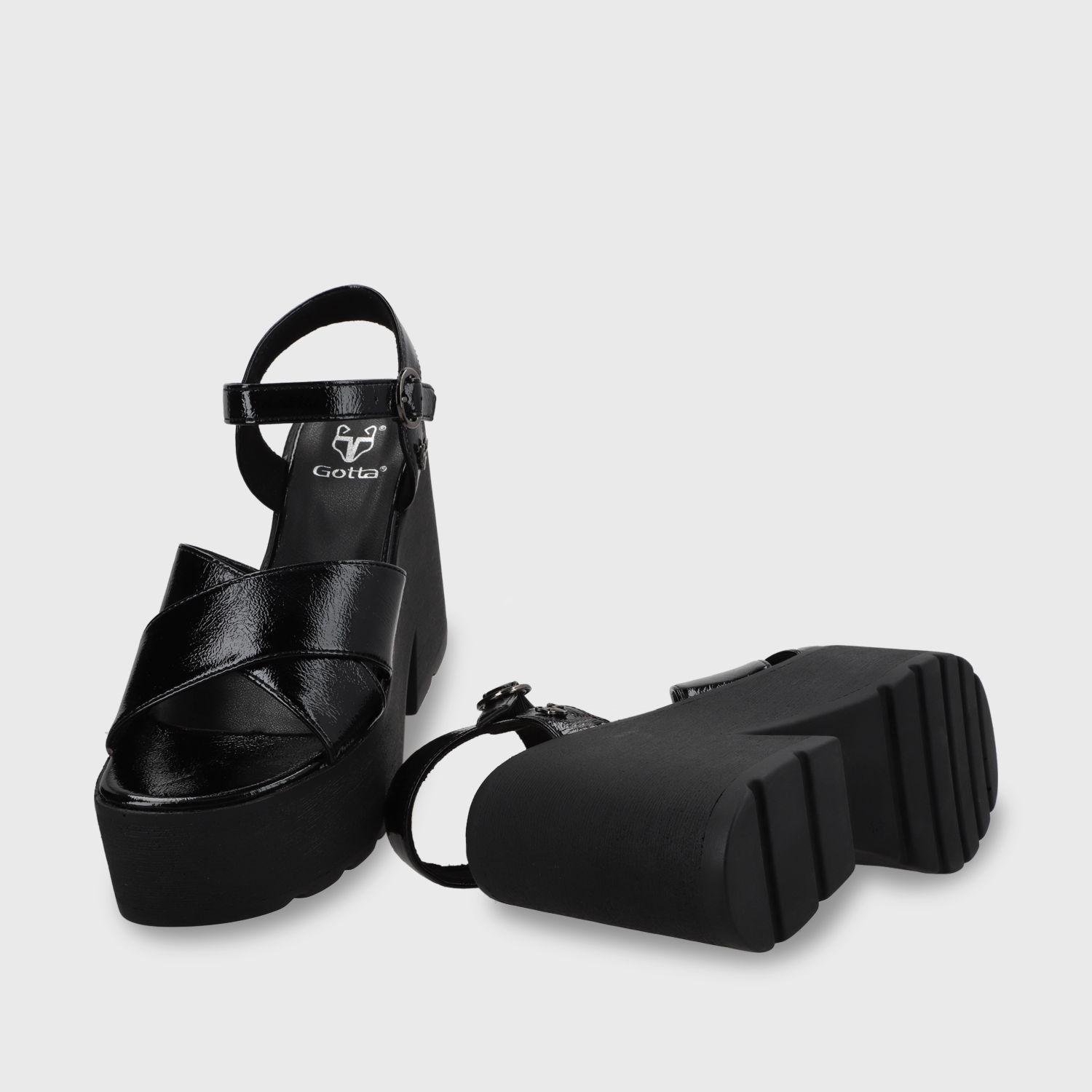 Sandalia Negra Mujer 15692 Gotta-6