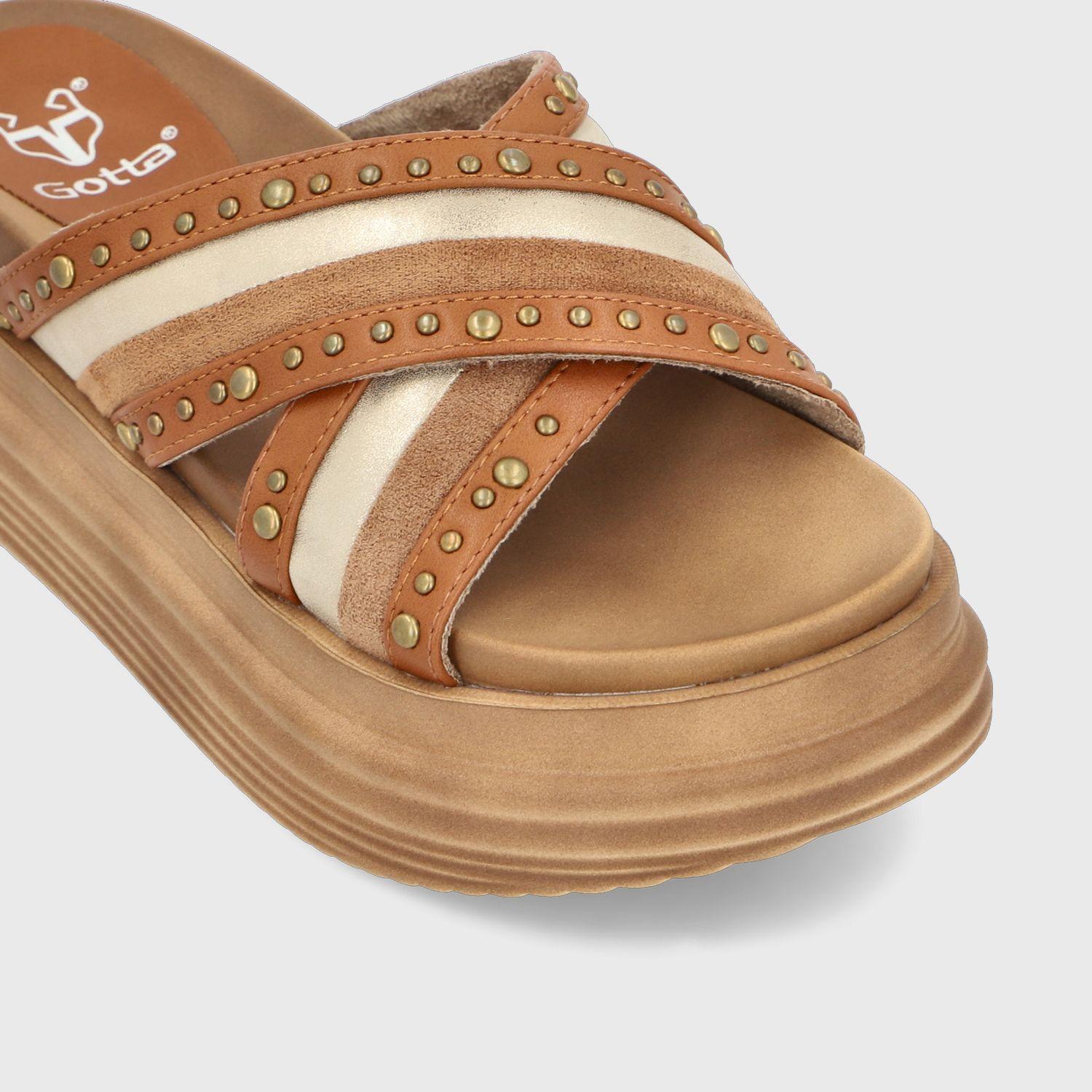 Sandalia Camel Mujer 1571A Gotta-5