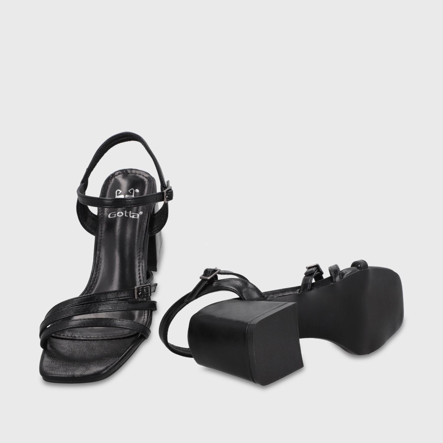 Sandalia Taco Negra Mujer 35134 Gotta-6