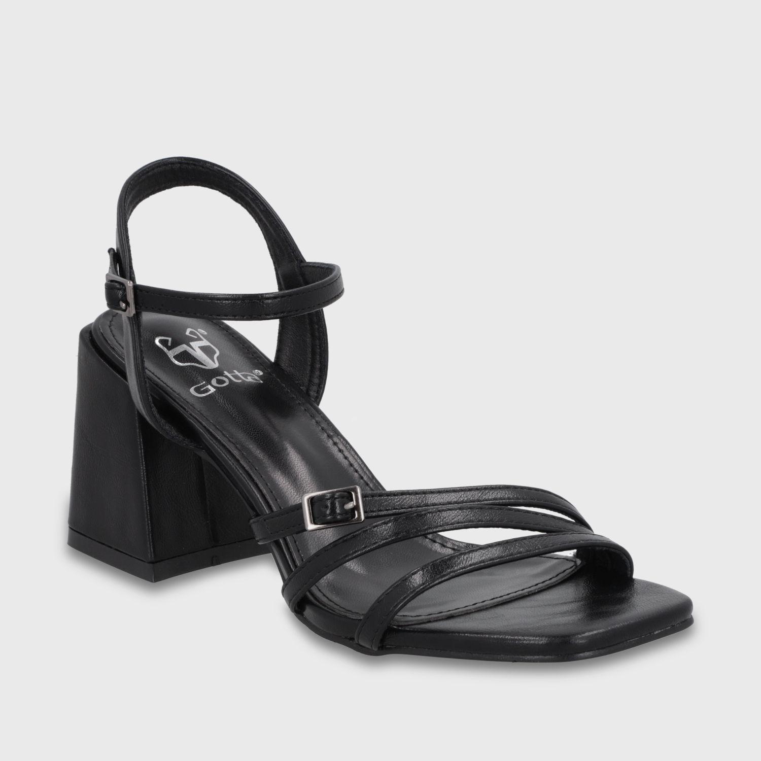 Sandalia Taco Negra Mujer 35134 Gotta-1