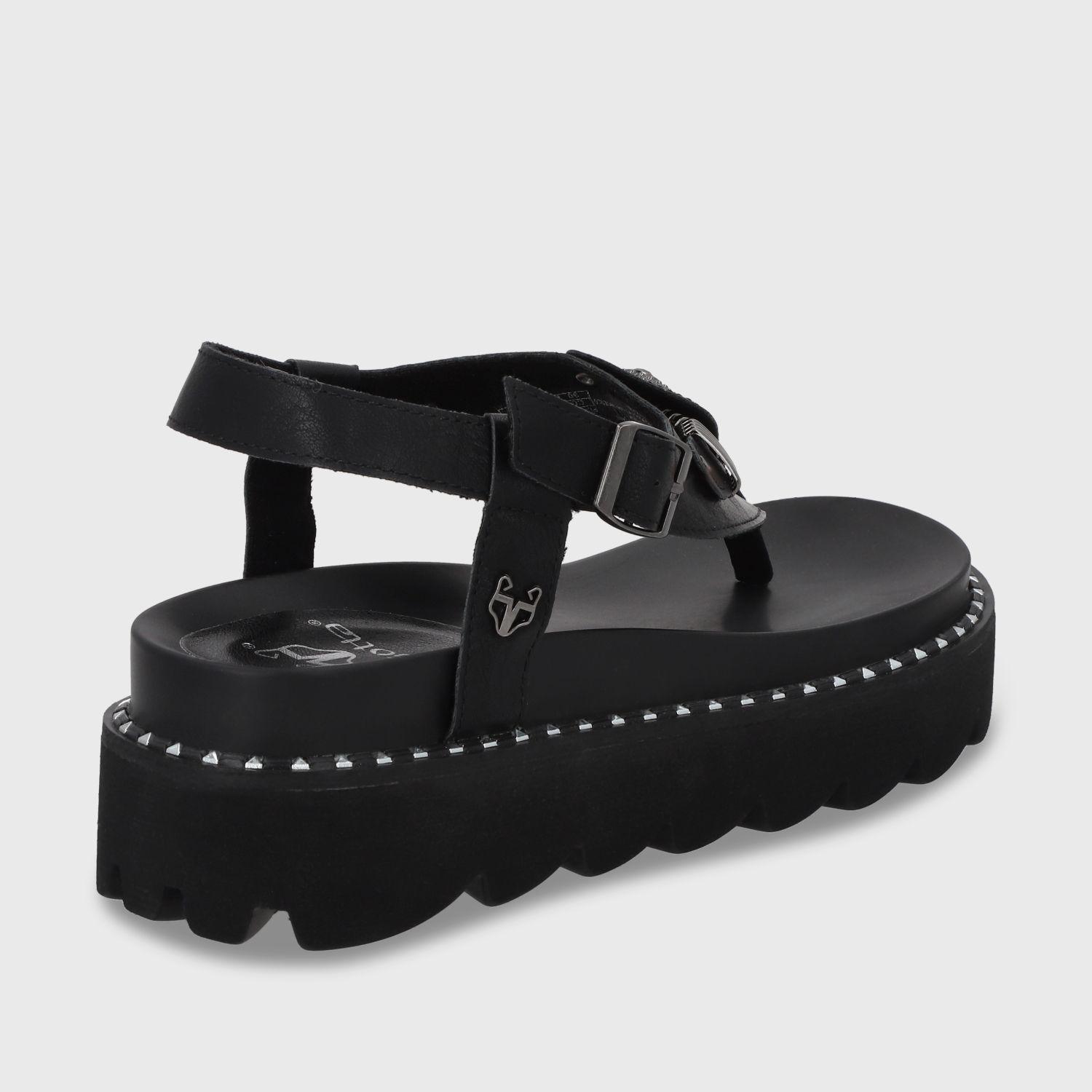 Sandalia Plana Negra Mujer 1573F Gotta-4