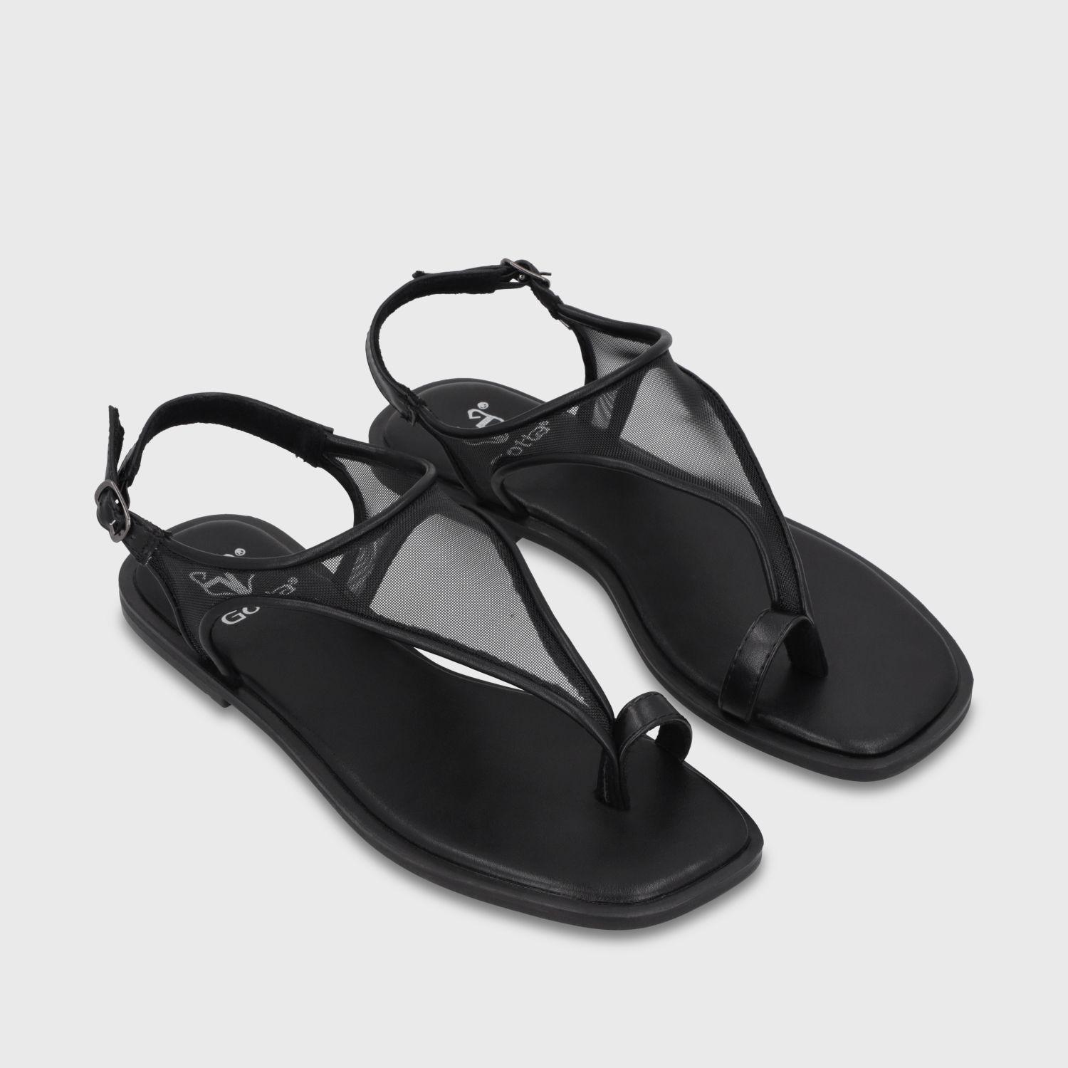 Sandalia Plana Negro Mujer 65681 Gotta-2