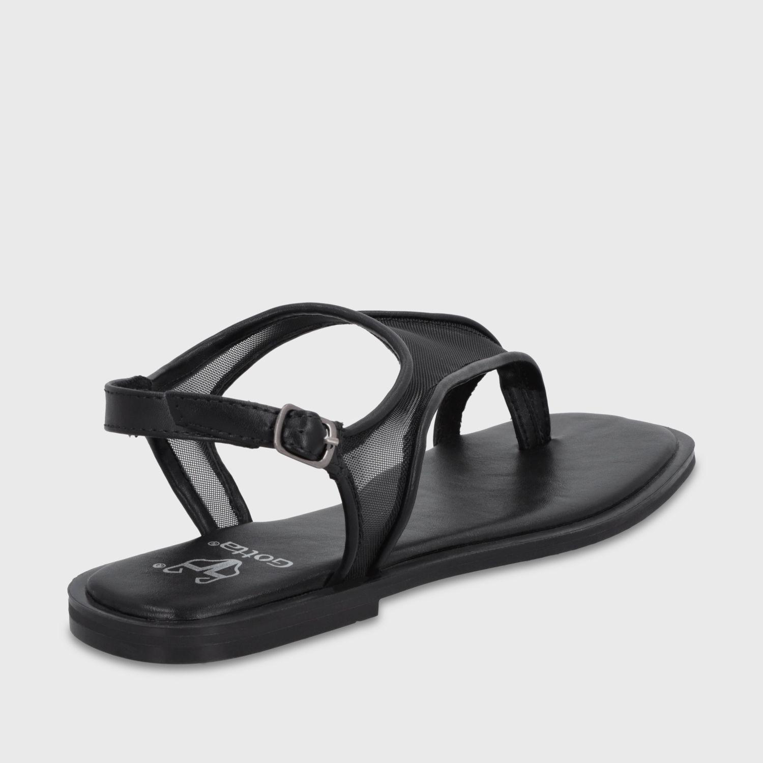 Sandalia Plana Negro Mujer 65681 Gotta-4