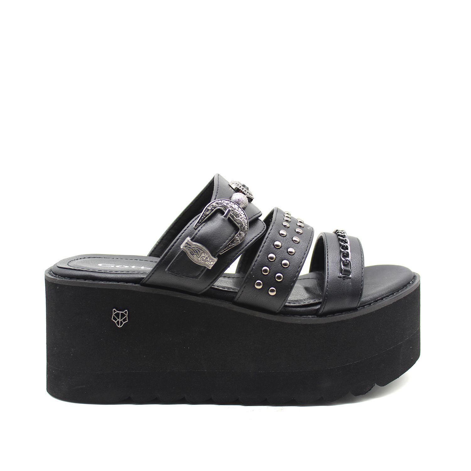 Sandalia Negra Mujer 15621 Gotta-0