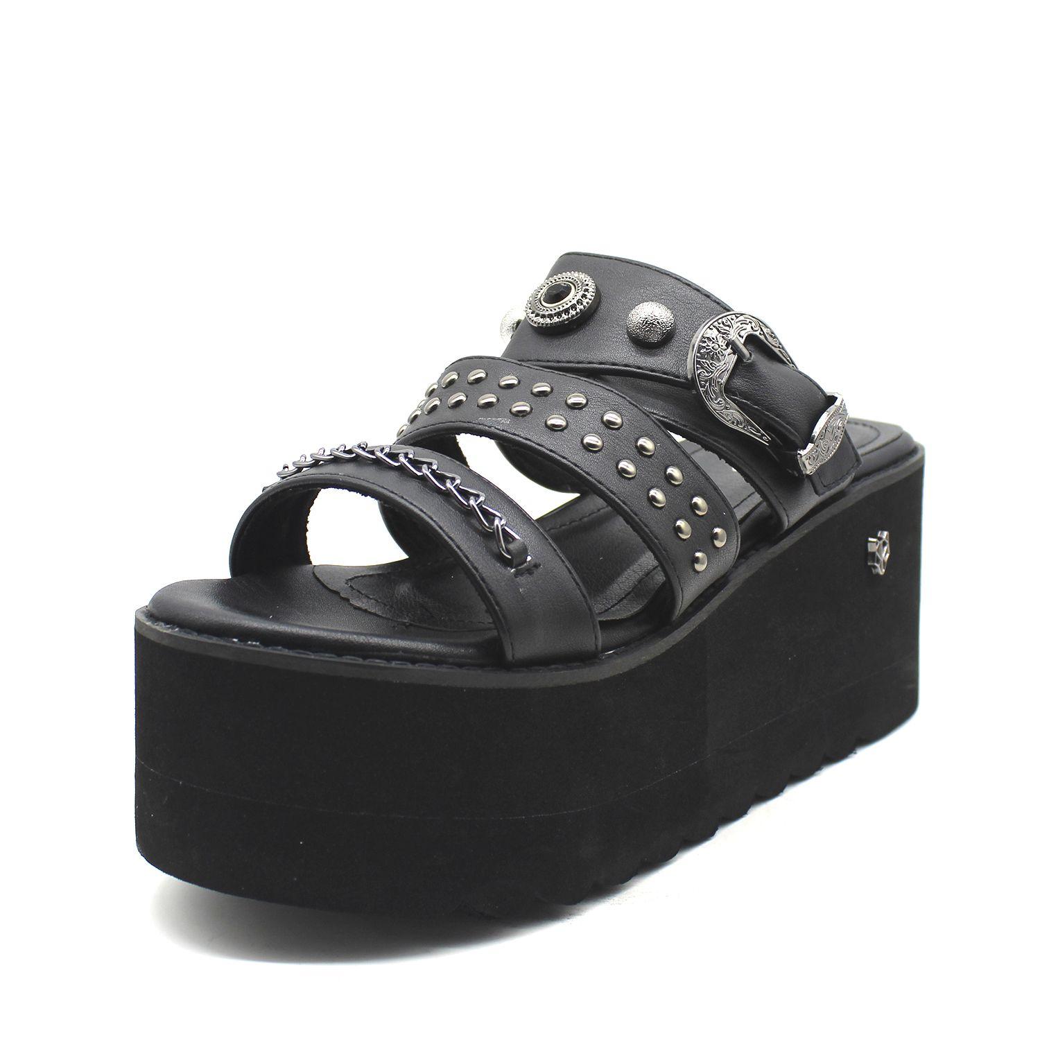 Sandalia Negra Mujer 15621 Gotta-2