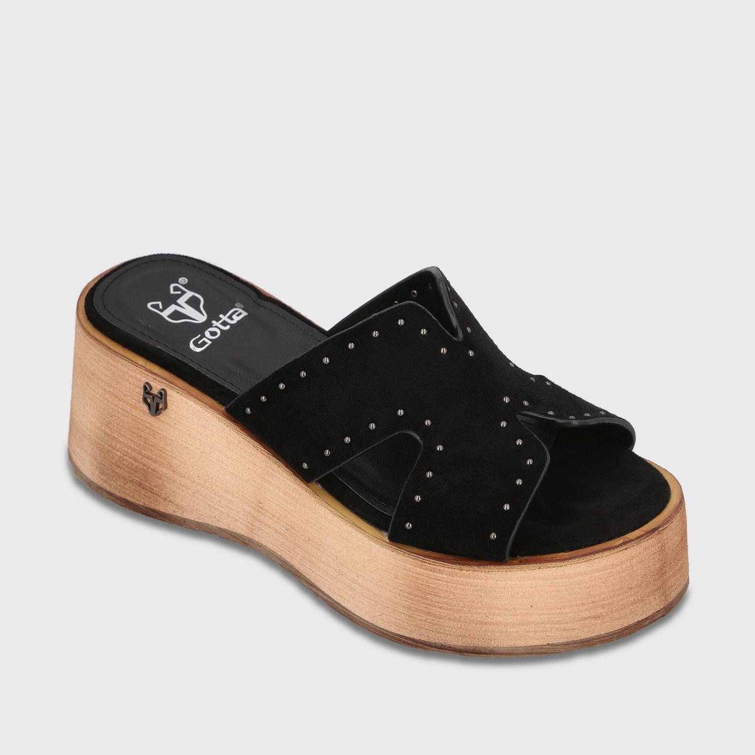 Sandalia Plataforma Negra Mujer Gala Gotta-1