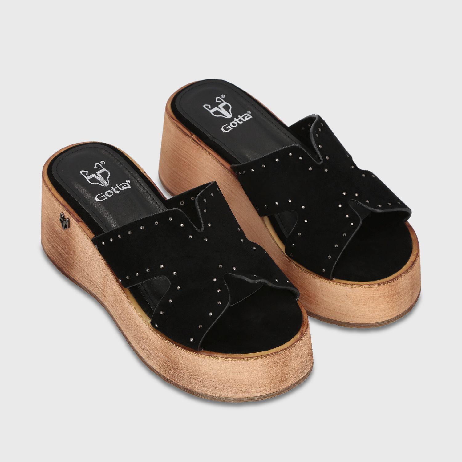 Sandalia Plataforma Negra Mujer Gala Gotta-2