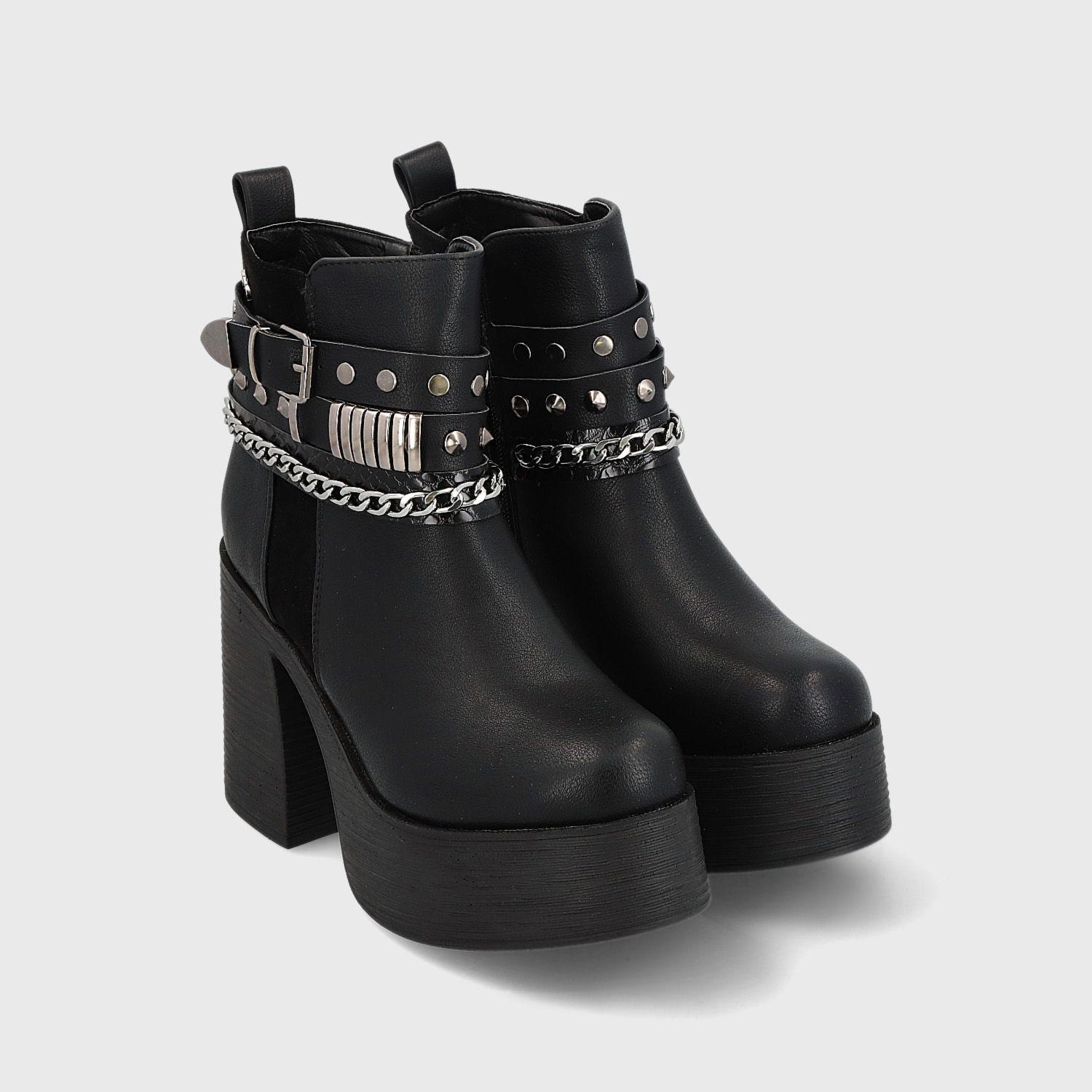 Botín Plataforma Negro Mujer 25631 Gotta-2