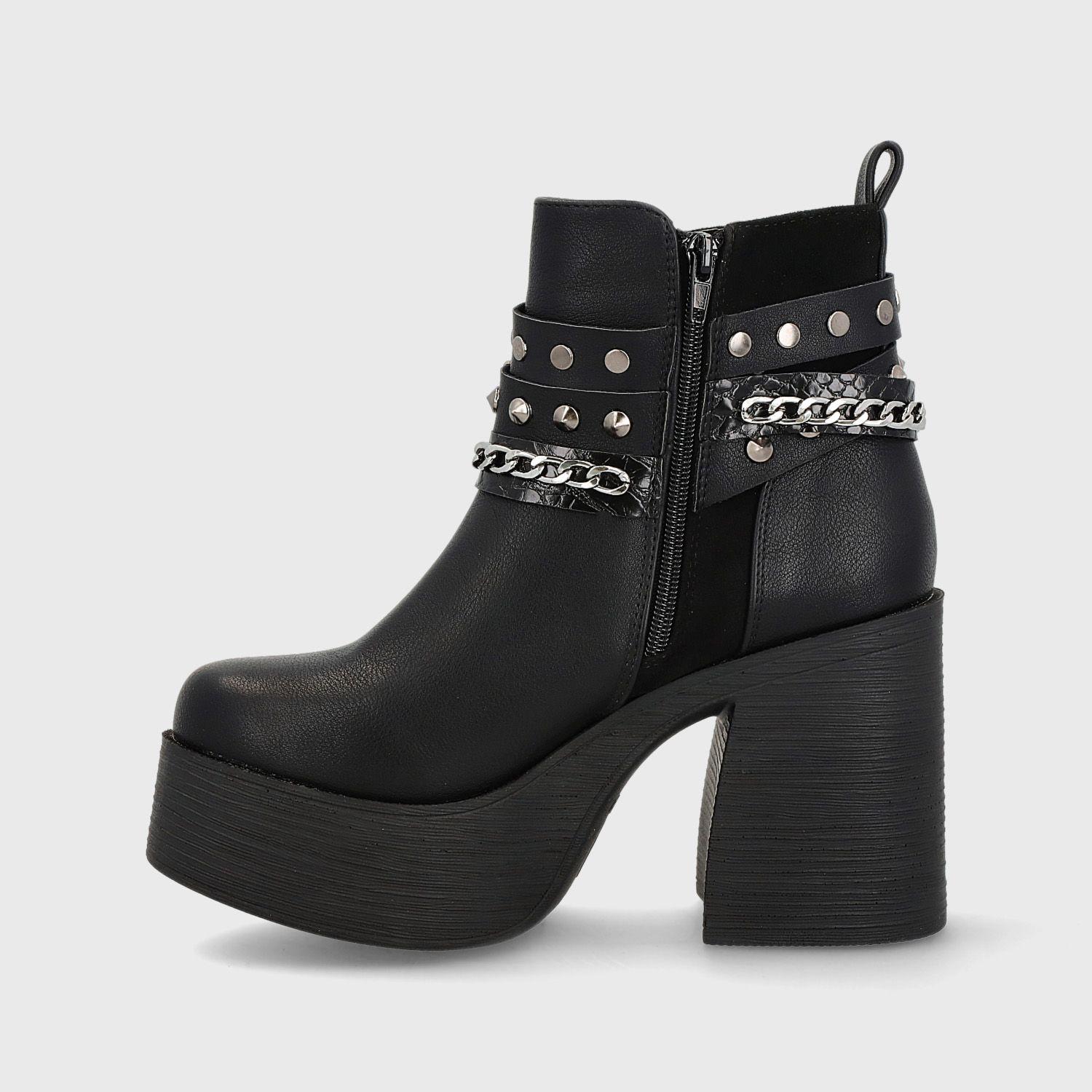 Botín Plataforma Negro Mujer 25631 Gotta-3