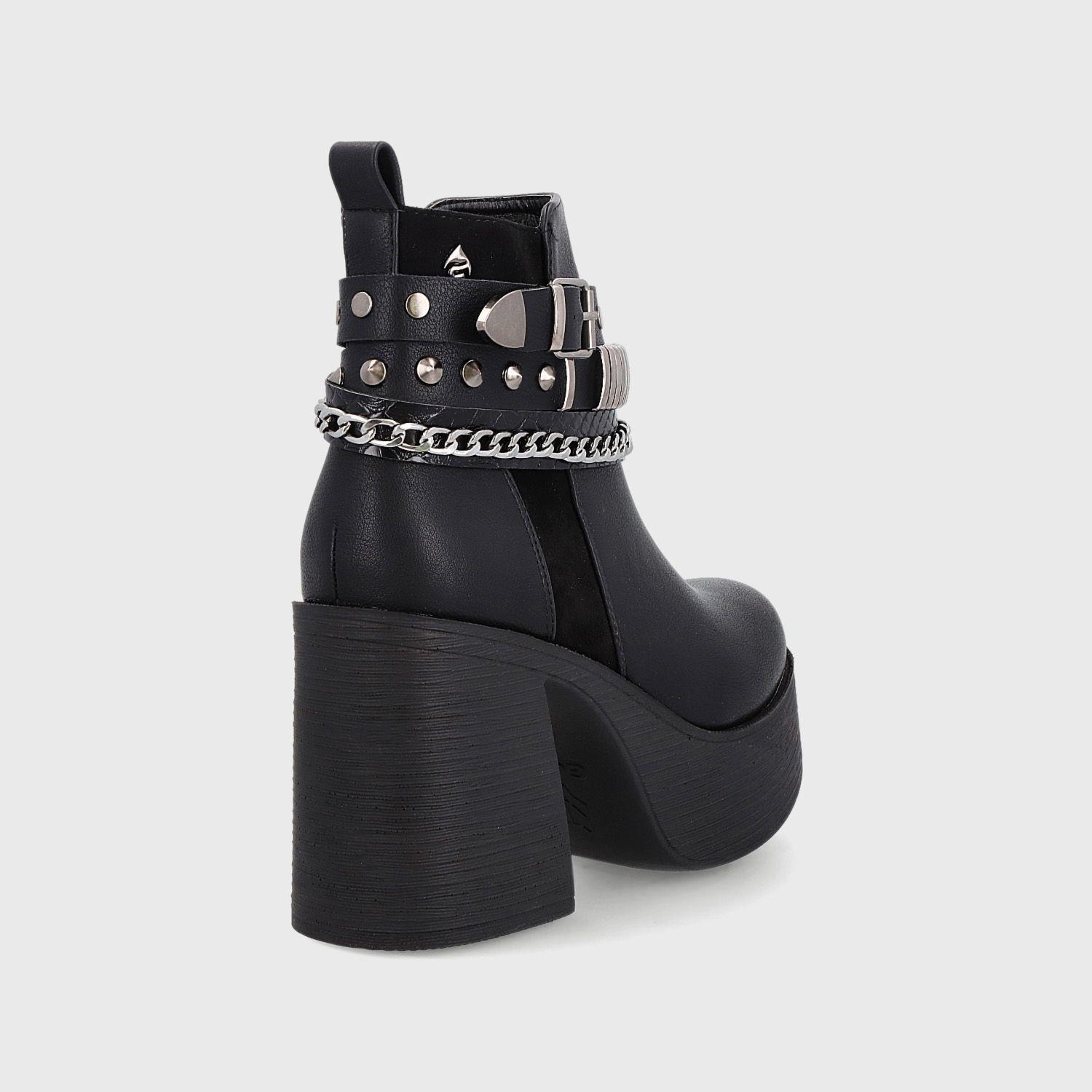 Botín Plataforma Negro Mujer 25631 Gotta-4