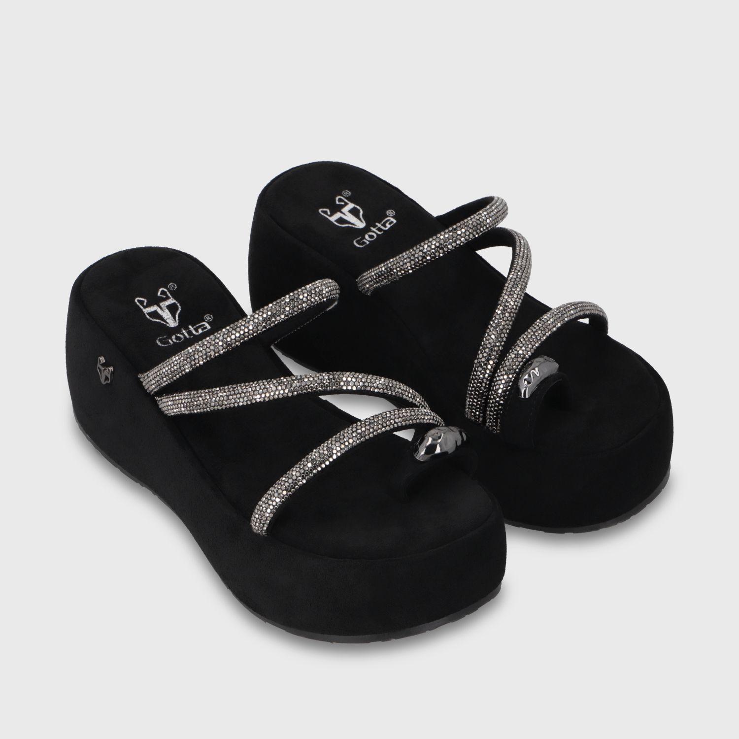 Sandalia Plataforma Negra Mujer 45826 Gotta-2