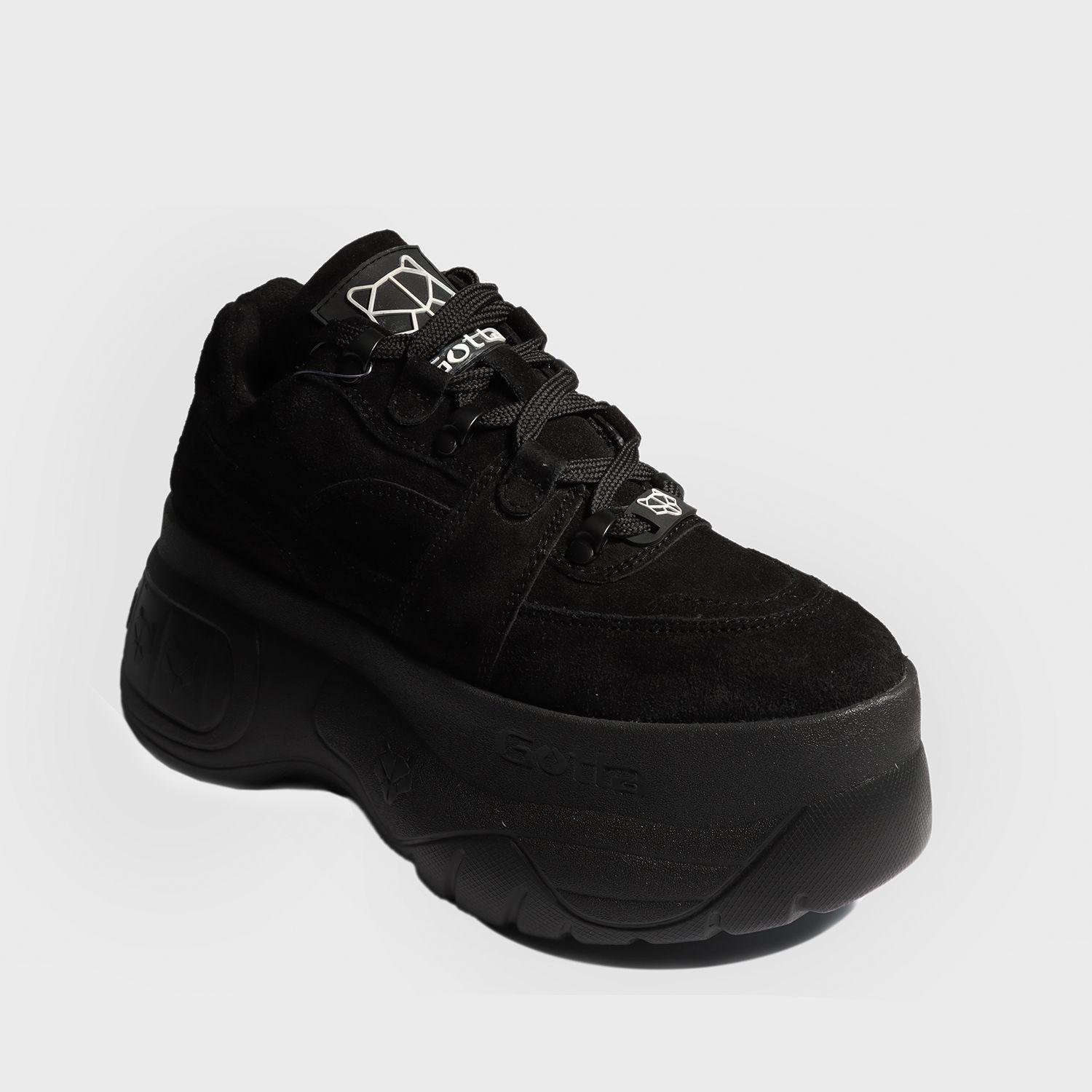Zapatilla Cuero Negra Mujer 18530 Gotta-1