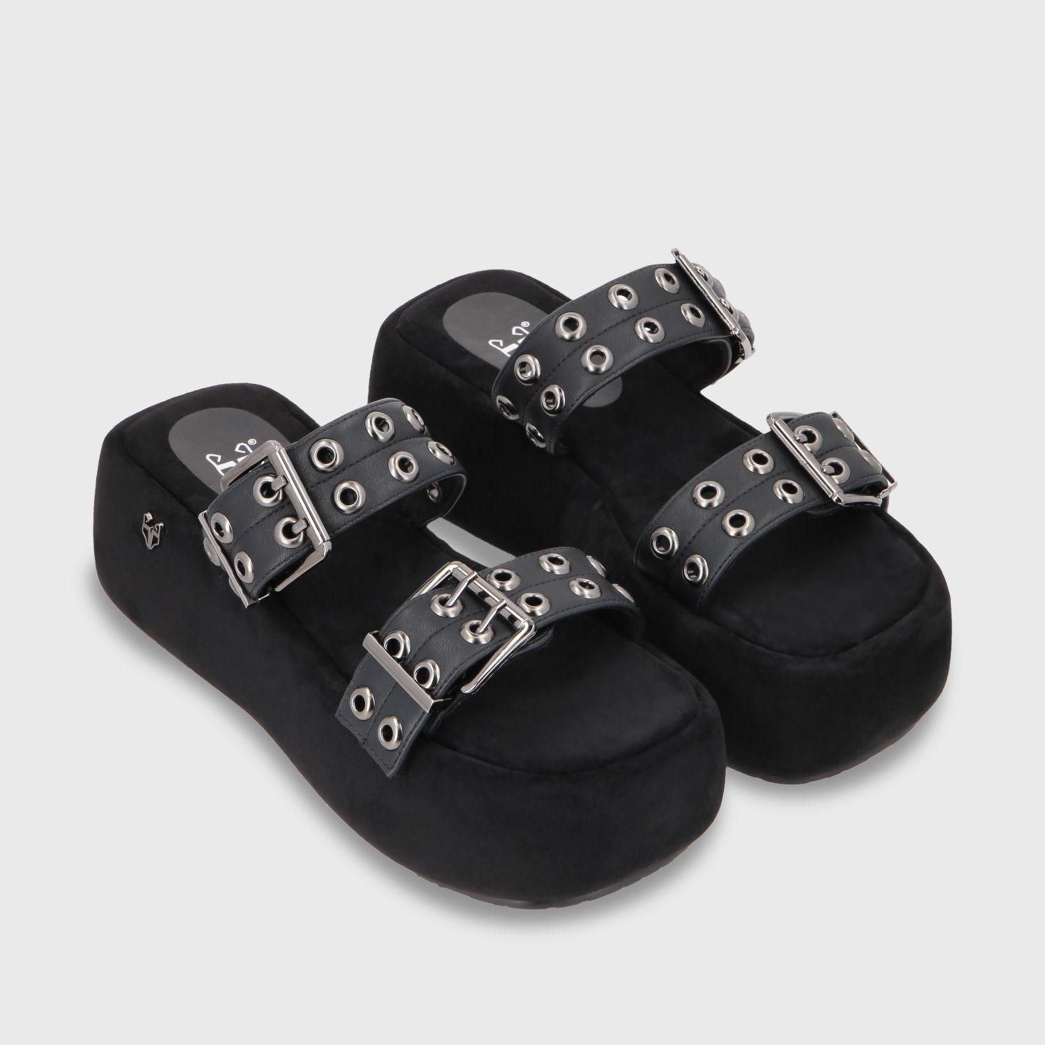 Sandalia Plataforma Negro Mujer 55961 Gotta-2