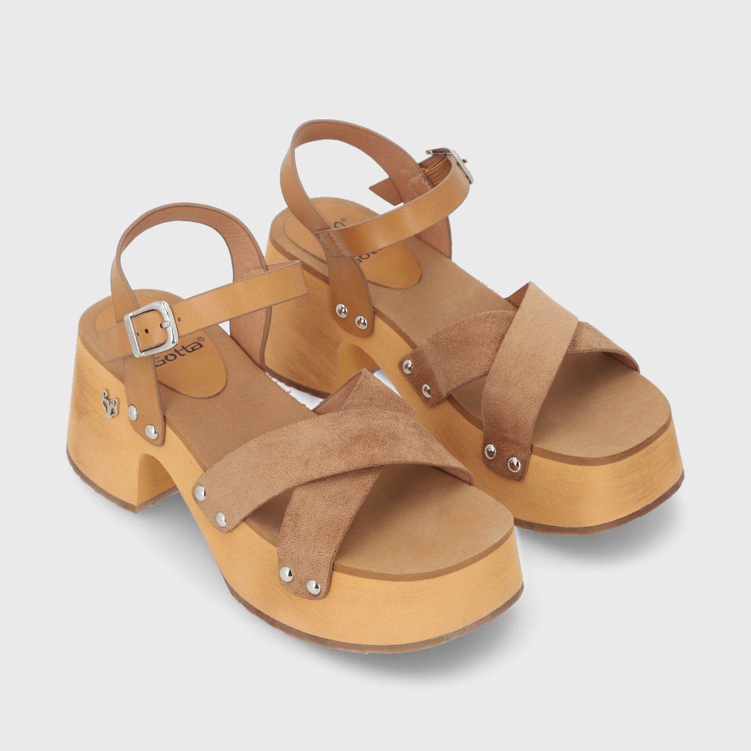 Sandalia Camel Mujer 35263 Gotta-2