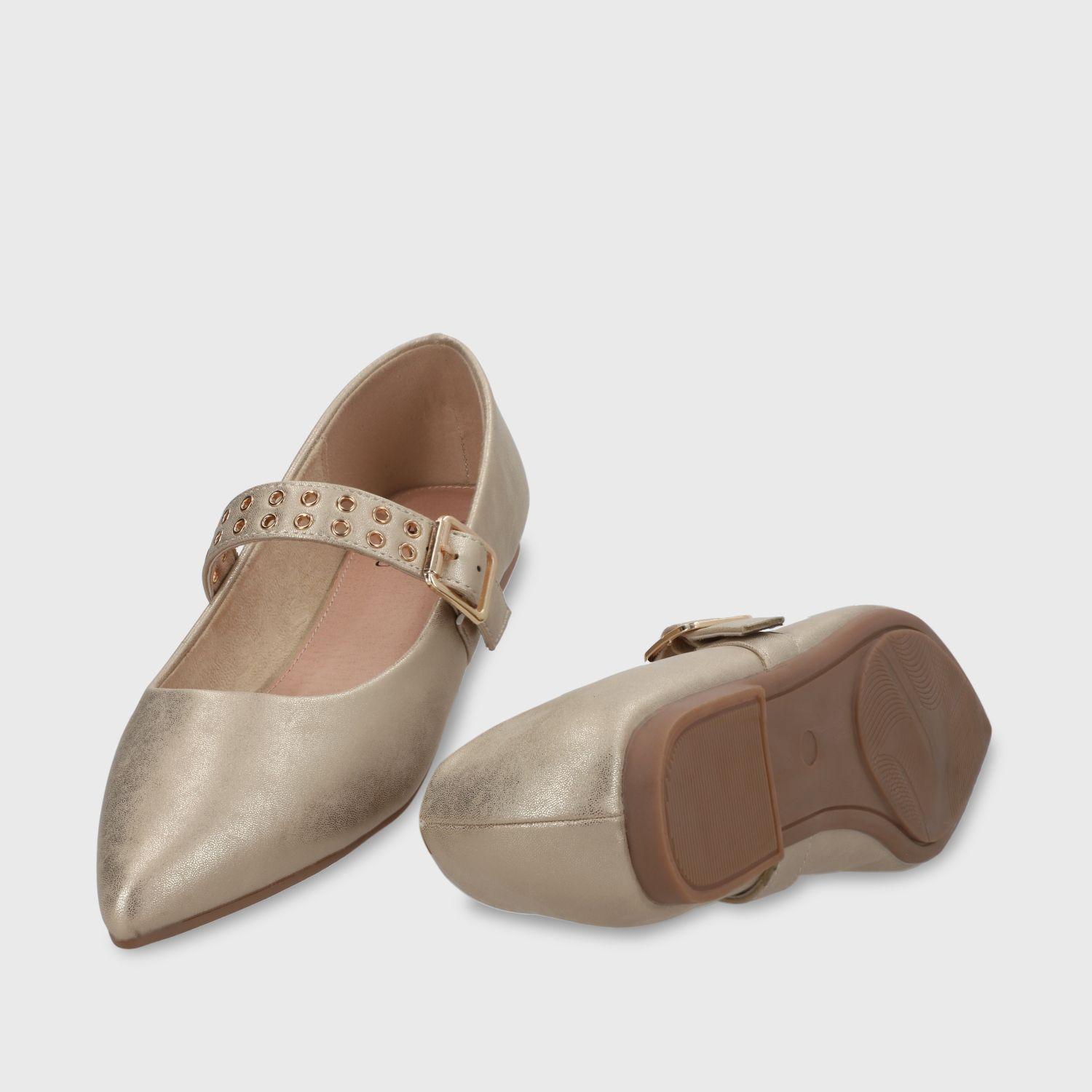 Ballerina Plano Oro Mujer 54011 Gotta-6