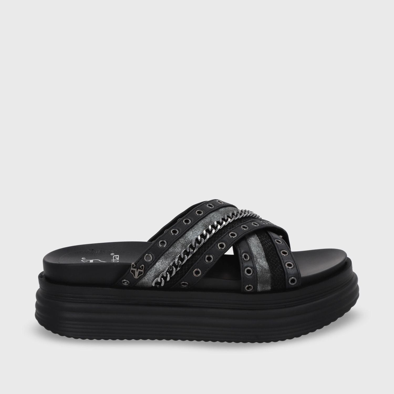 Sandalia Plataforma Negro Mujer 1571B Gotta-0
