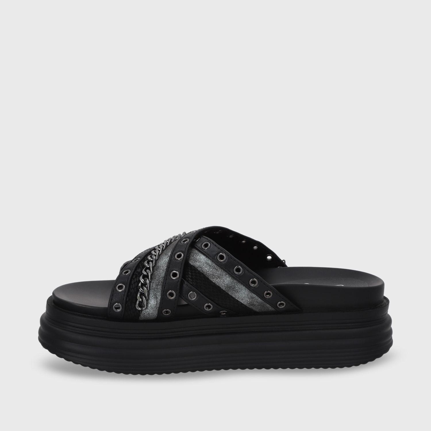Sandalia Plataforma Negro Mujer 1571B Gotta-3