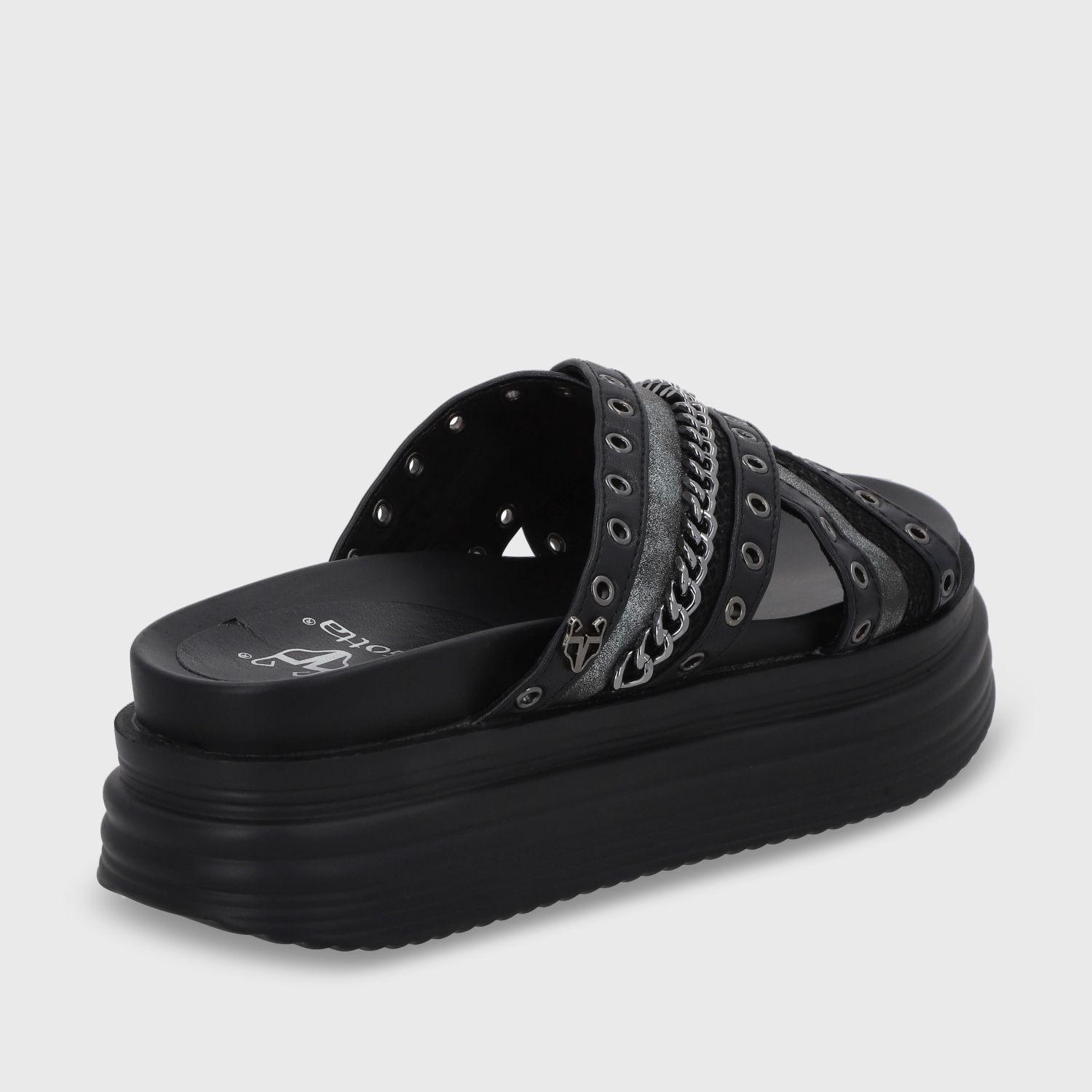 Sandalia Plataforma Negro Mujer 1571B Gotta-4
