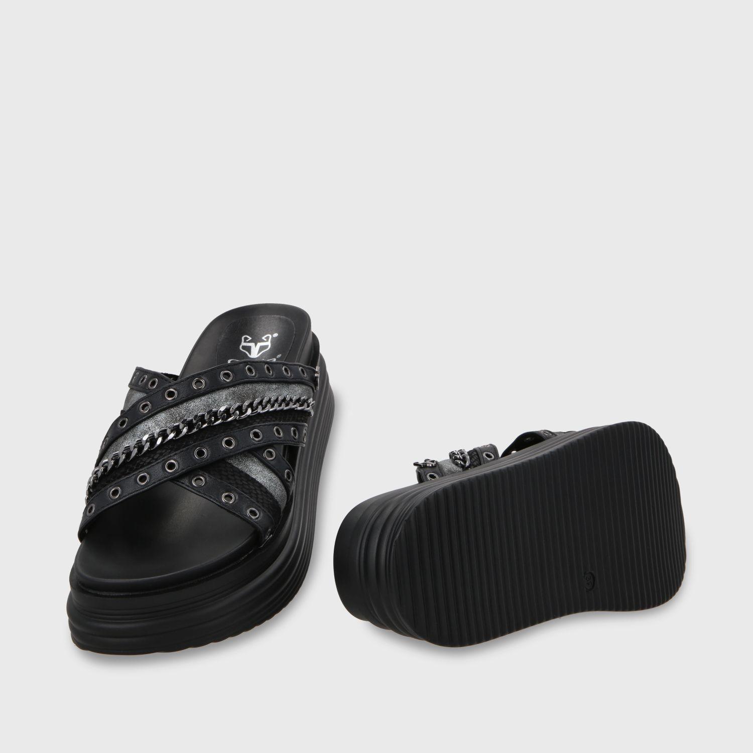 Sandalia Plataforma Negro Mujer 1571B Gotta-6