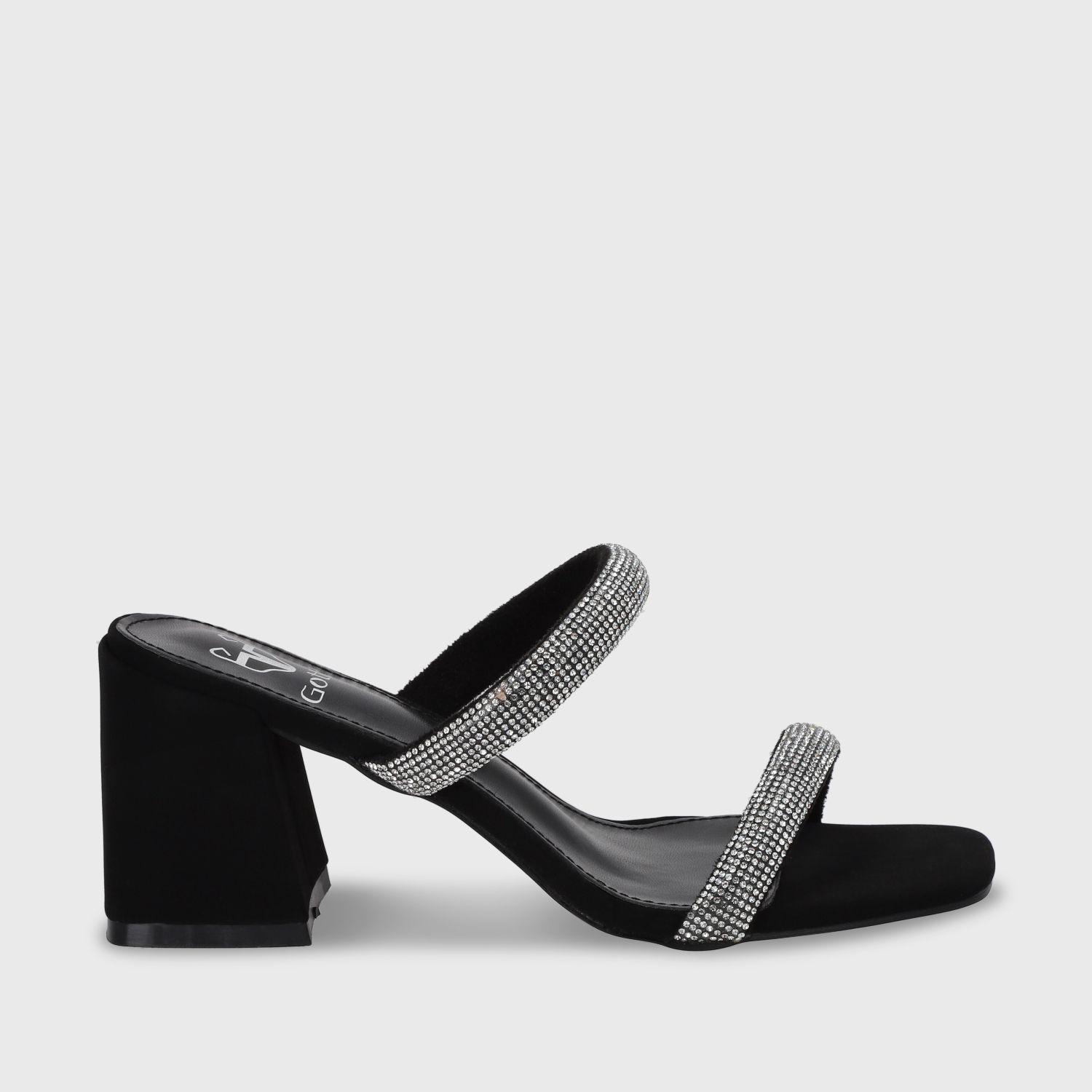 Sandalia Taco Negra Mujer 35133 Gotta-0
