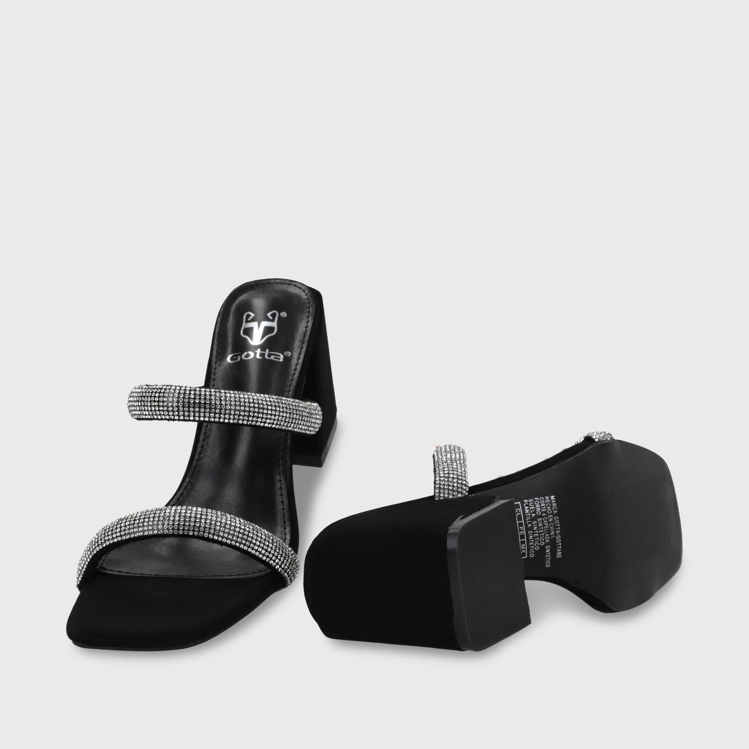 Sandalia Taco Negra Mujer 35133 Gotta-6
