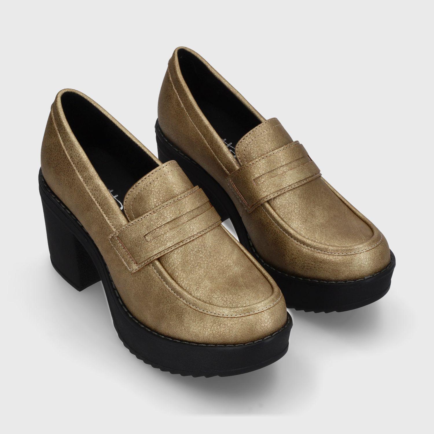 Zapato Taco Dorado Mujer 13503 Gotta-2