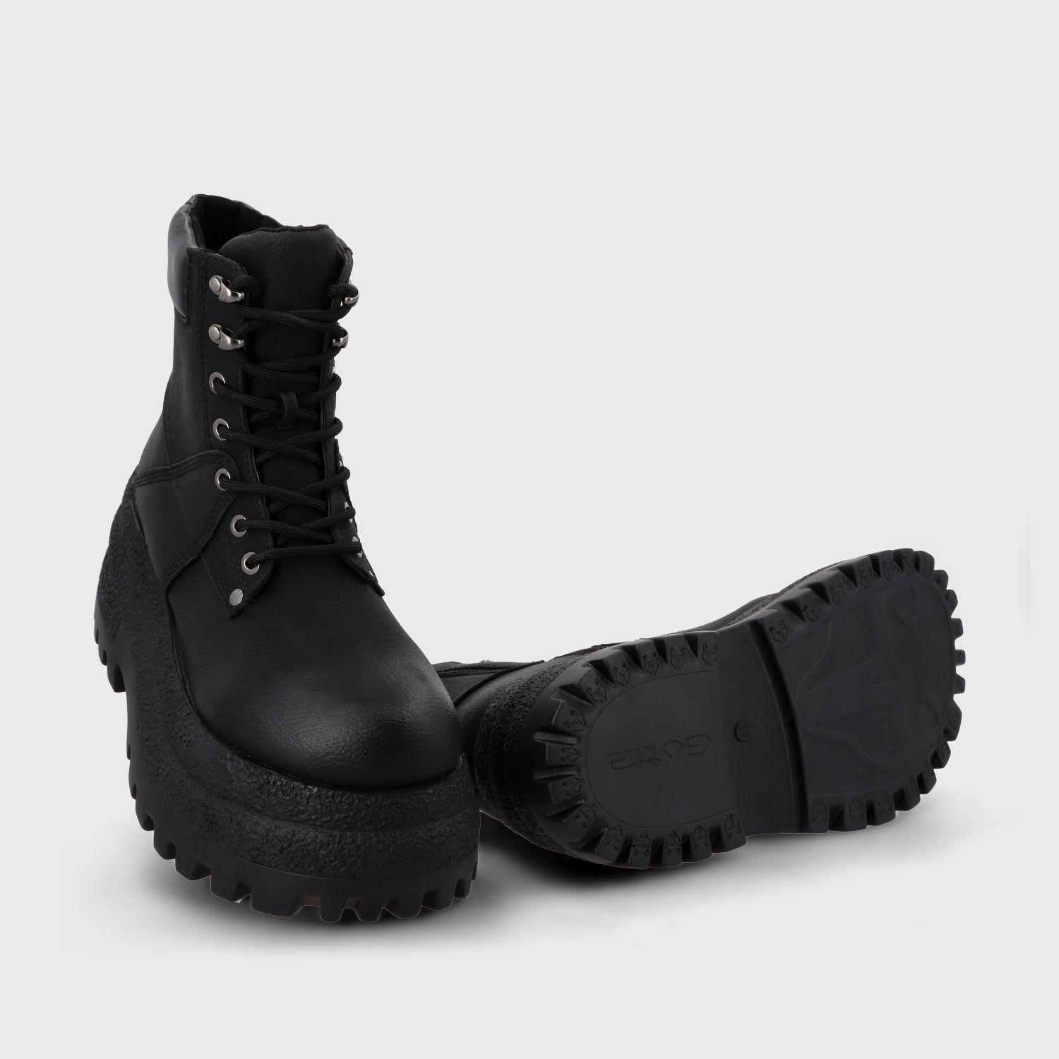 Botin Plataforma Negro Mujer 55290 Gotta-6