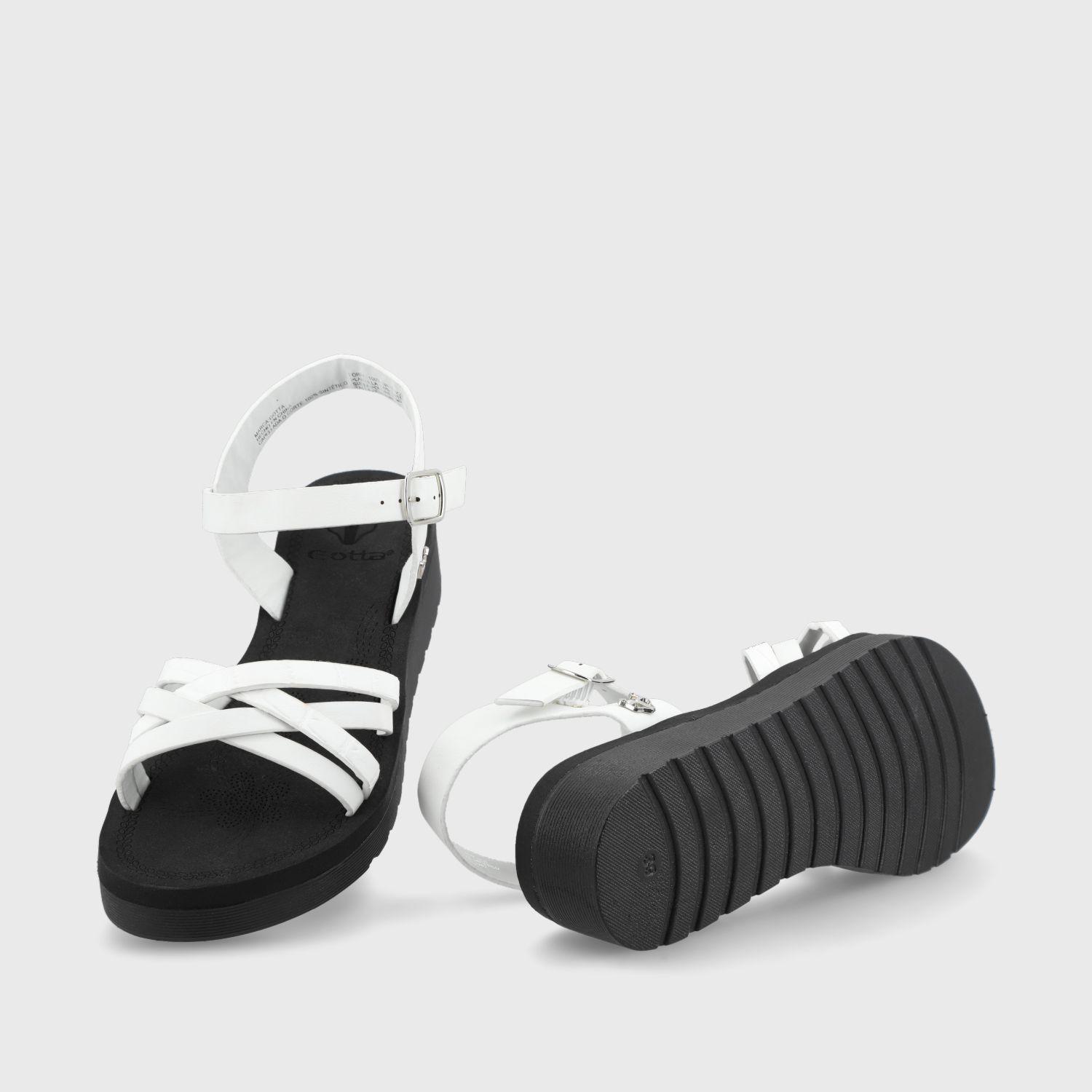 Sandalia Blanca Croco Mujer 13211 Gotta-6