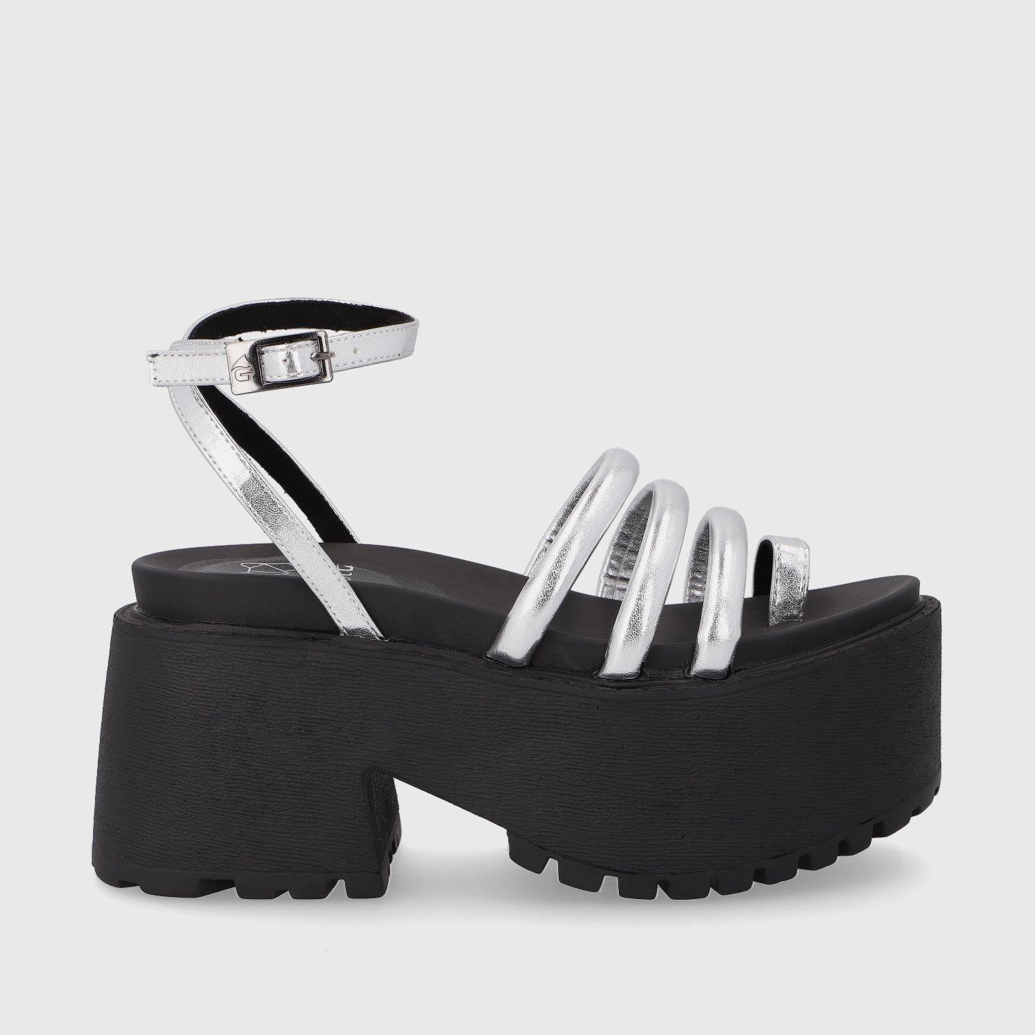 Sandalia Plataforma Plateada Mujer 15670 Gotta-0