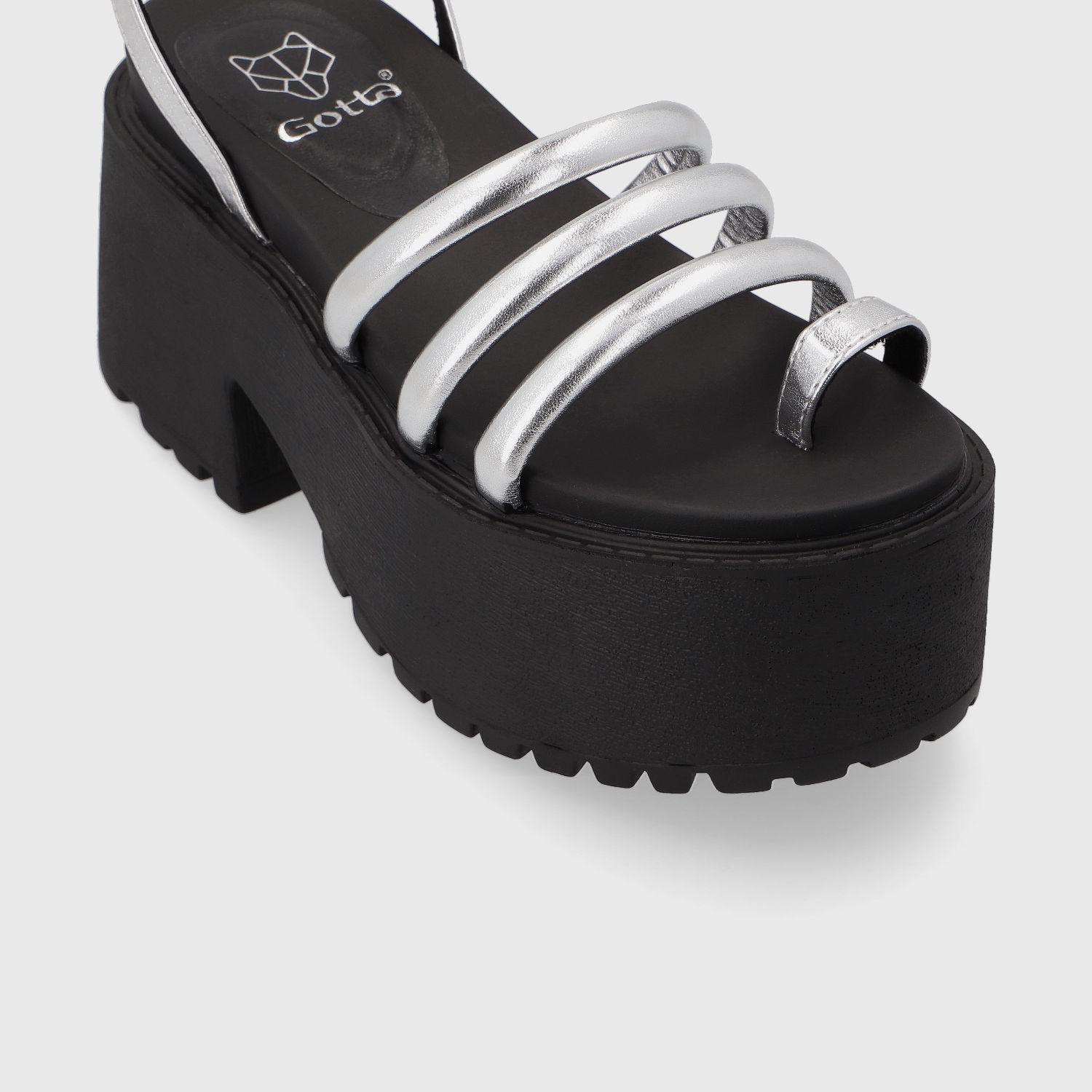 Sandalia Plataforma Plateada Mujer 15670 Gotta-5