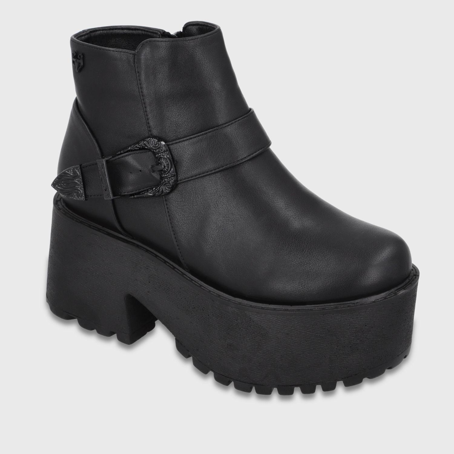 Botin Plataforma Negro Mujer 1517B1 Gotta-1