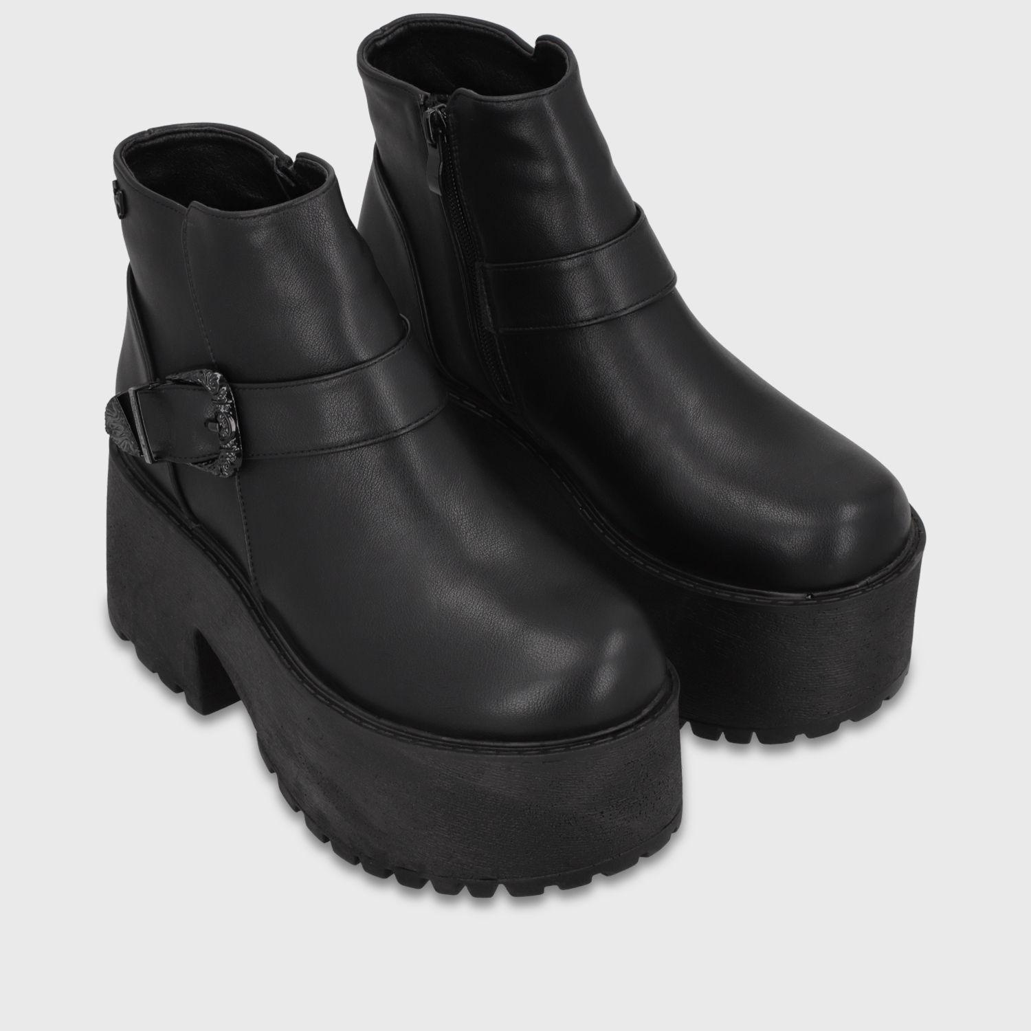 Botin Plataforma Negro Mujer 1517B1 Gotta-2