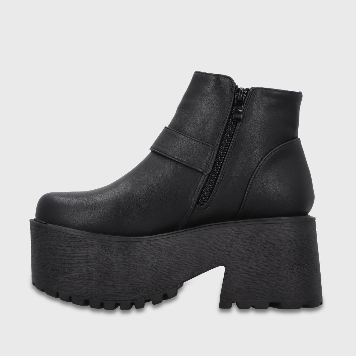 Botin Plataforma Negro Mujer 1517B1 Gotta-3