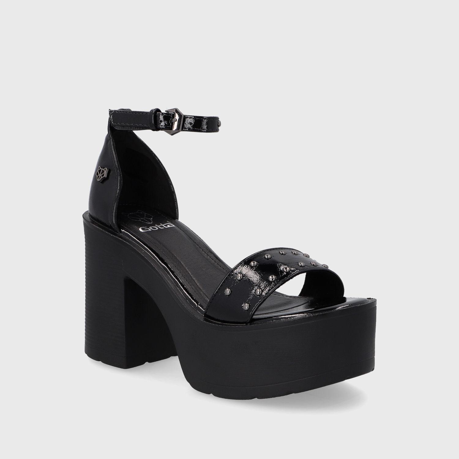 Sandalia Plataforma Negra Mujer 15806 Gotta-1